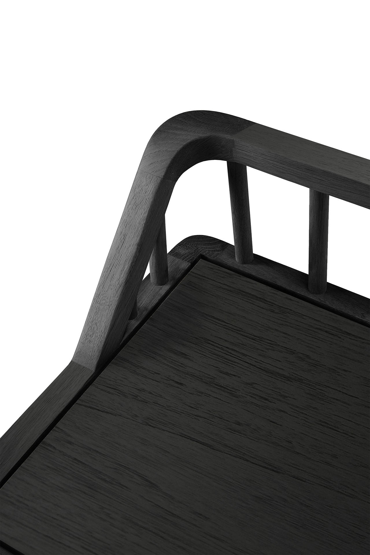 Spindle Solid Black Oak Bench