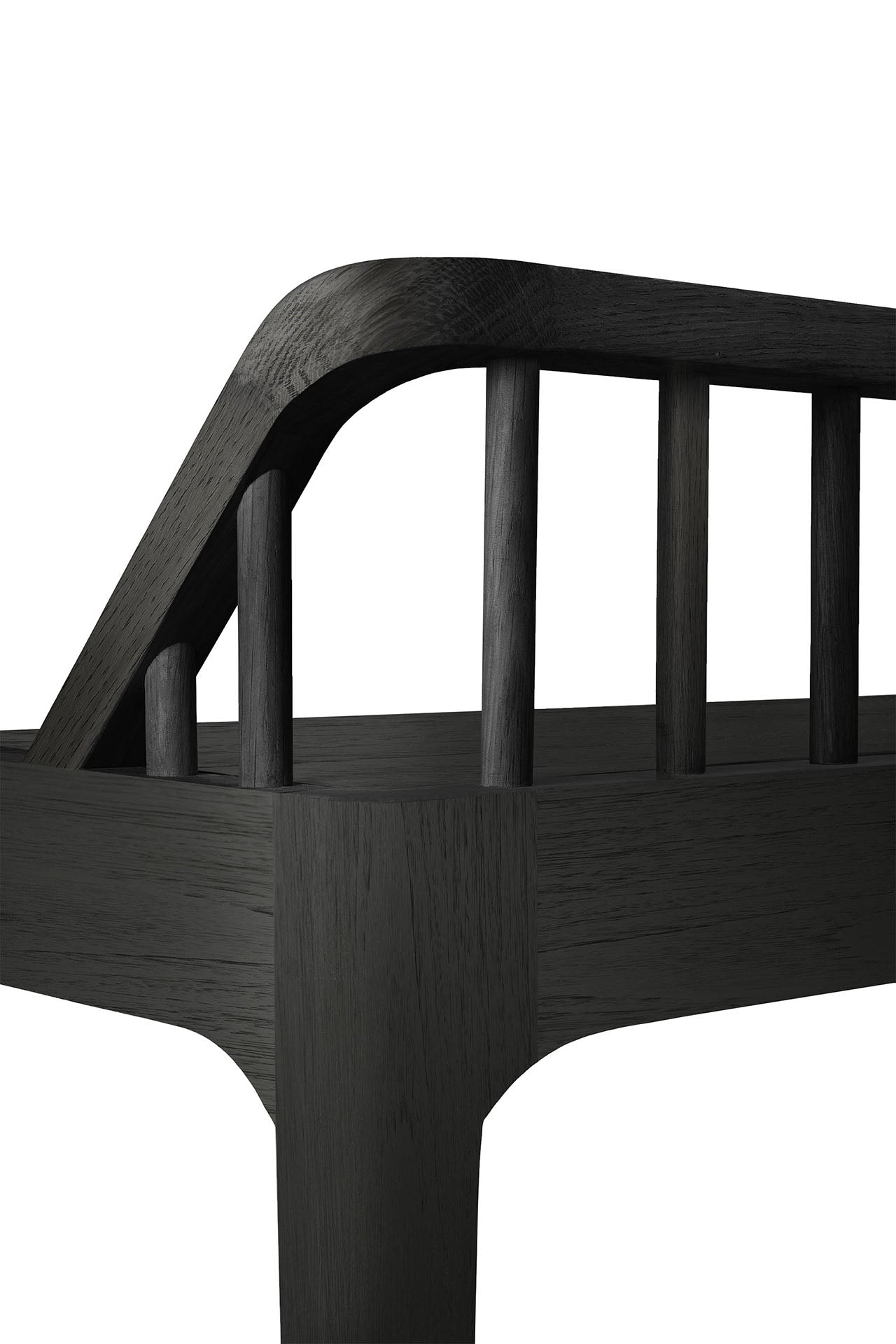 Spindle Solid Black Oak Bench