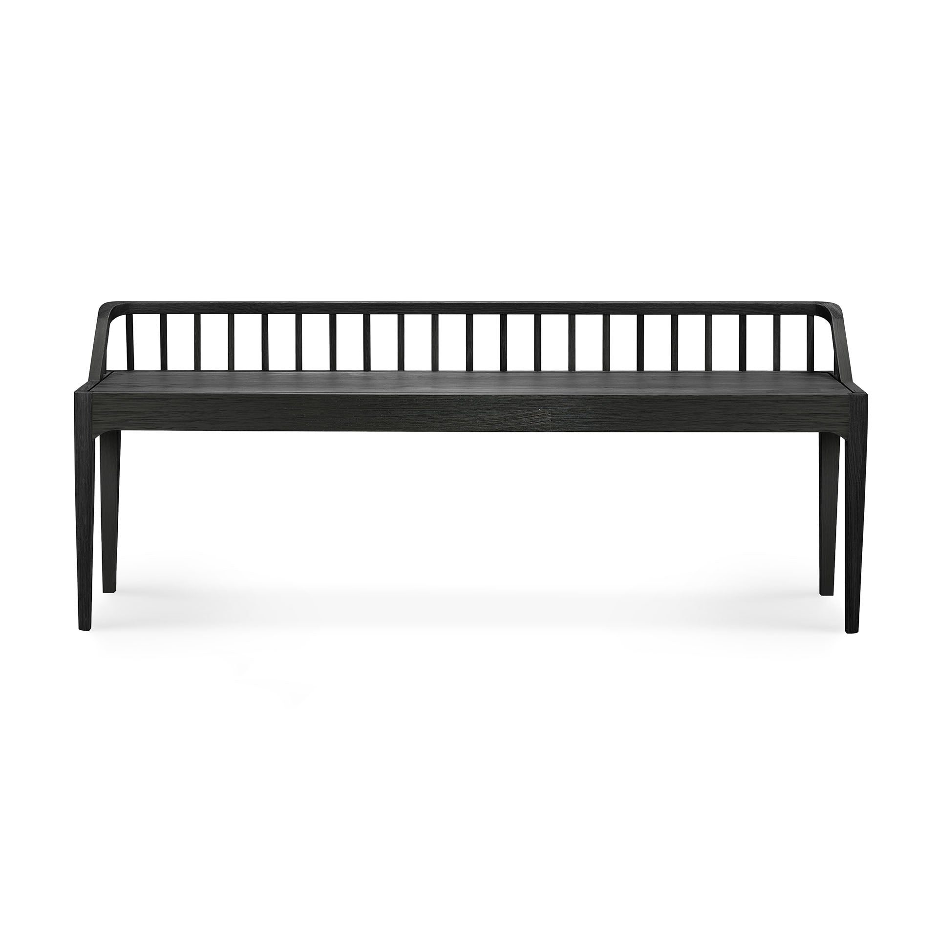 Spindle Solid Black Oak Bench