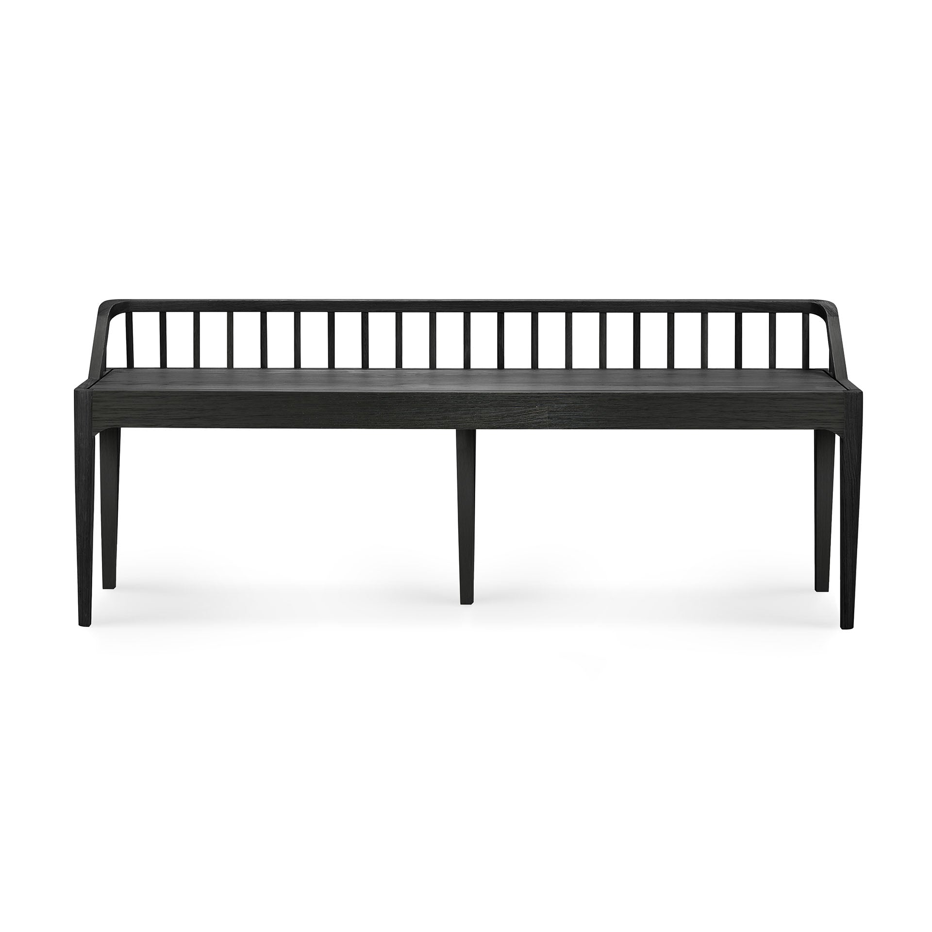 Spindle Solid Black Oak Bench
