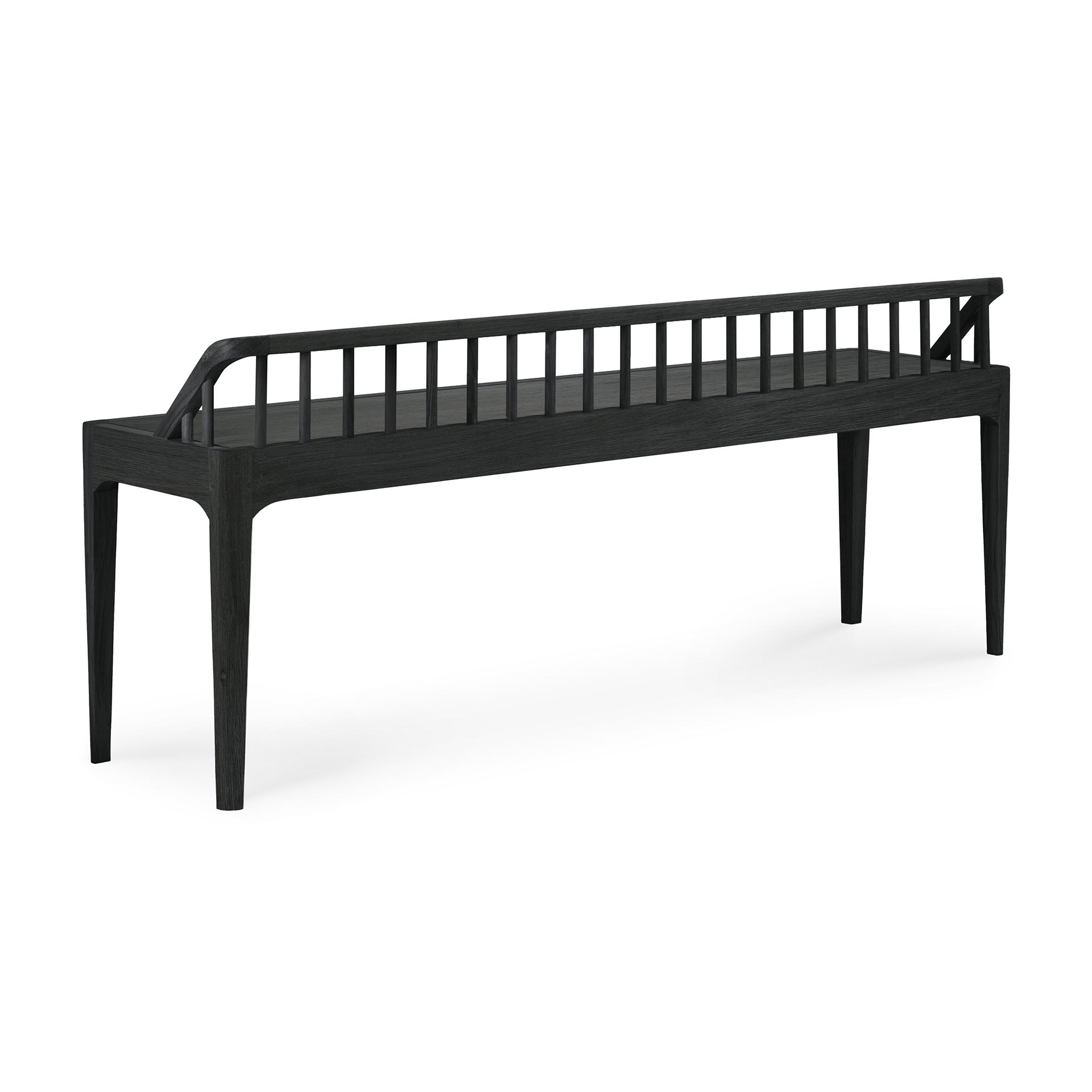 Spindle Solid Black Oak Bench