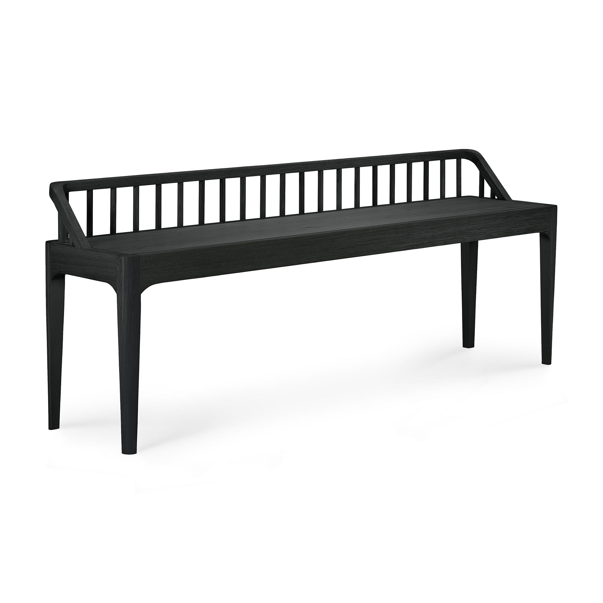 Spindle Solid Black Oak Bench