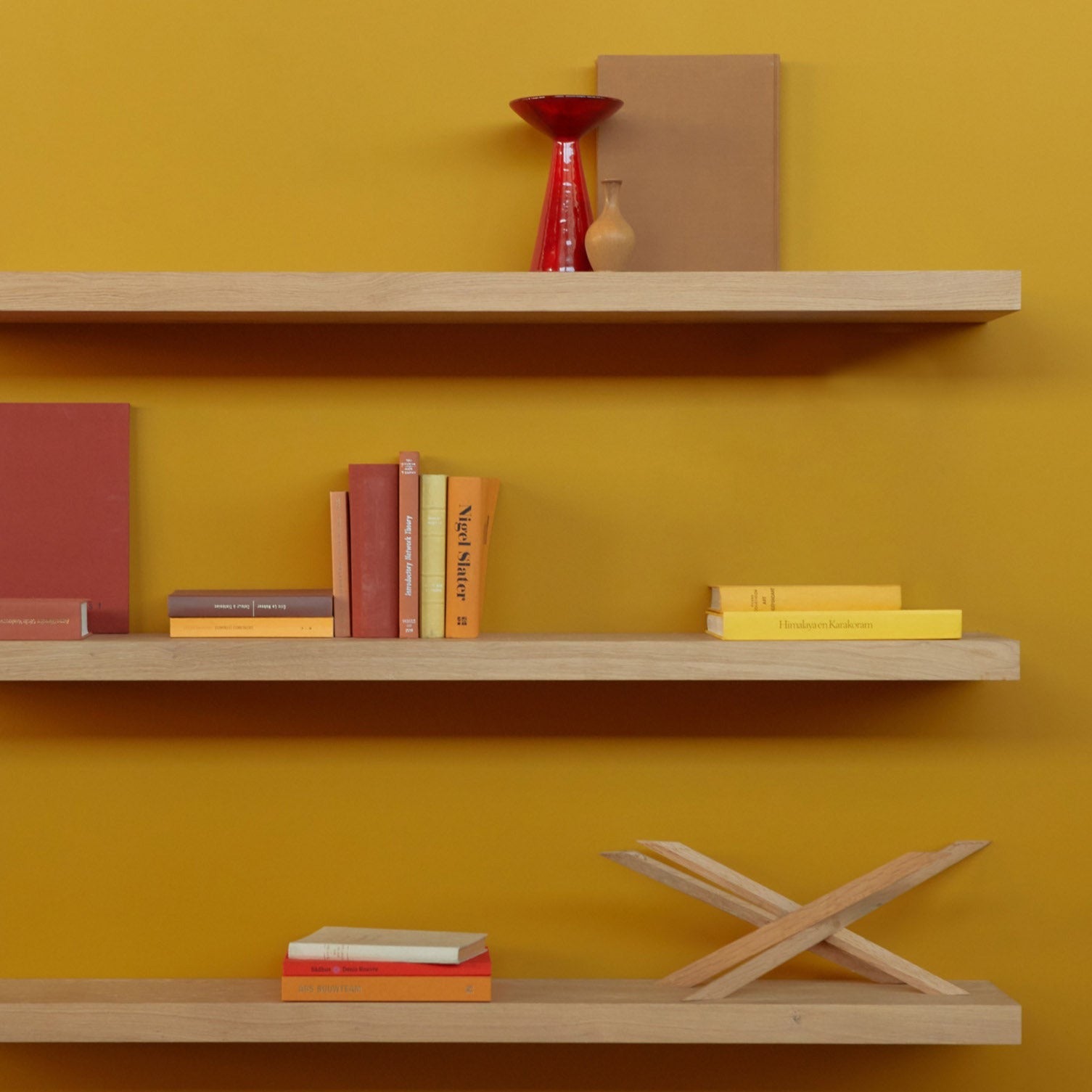 European Oak Wall Shelf, 83"