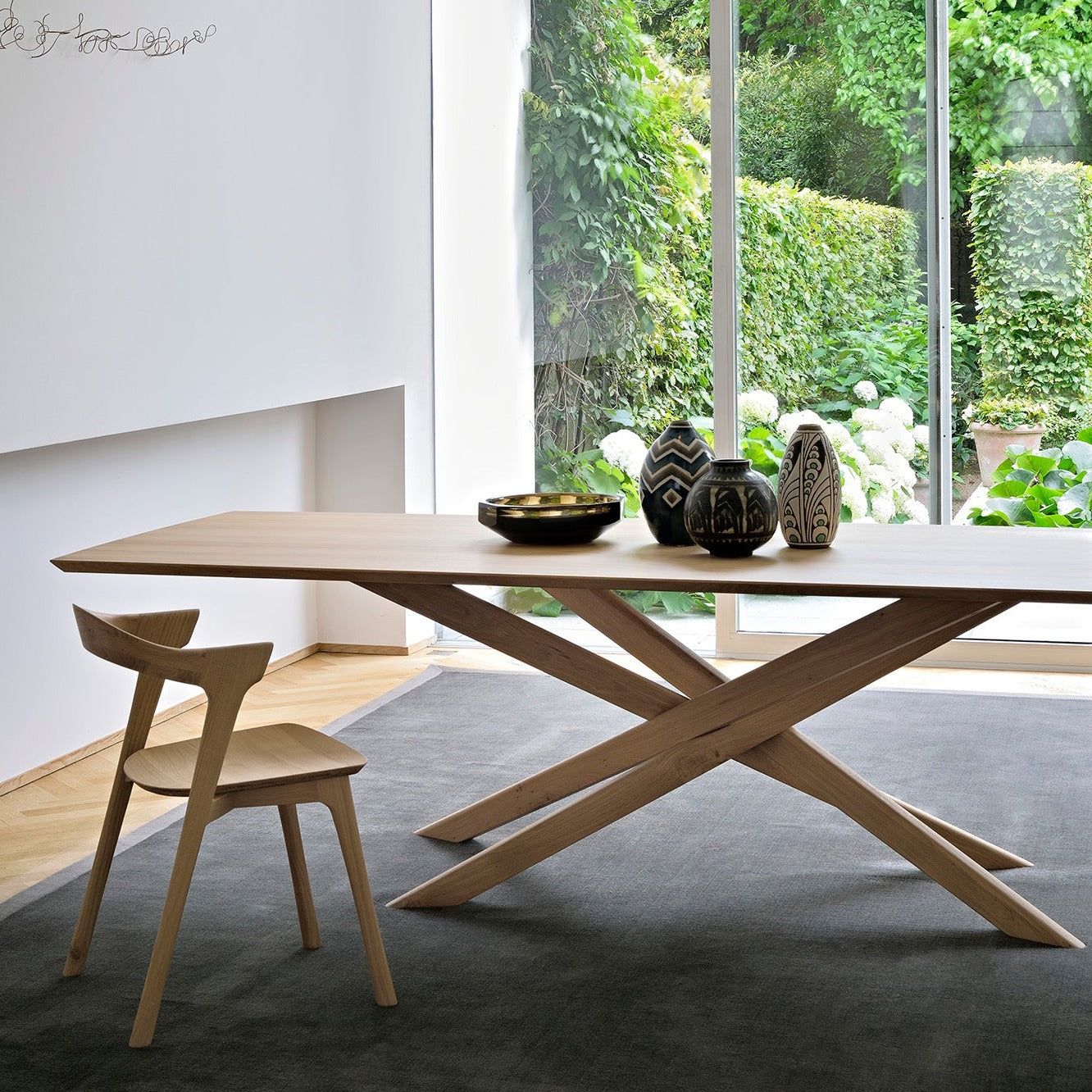 Mikado Solid Oak Rectangular Dining Table, 110.5"