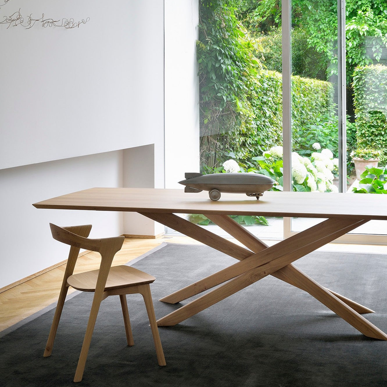 Mikado Solid Oak Rectangular Dining Table, 110.5"