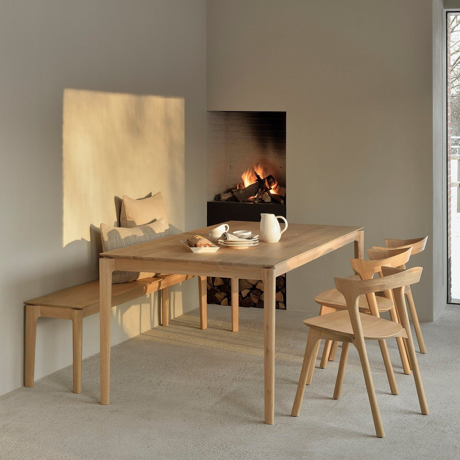 Bok Solid Oak Dining Table, 55"