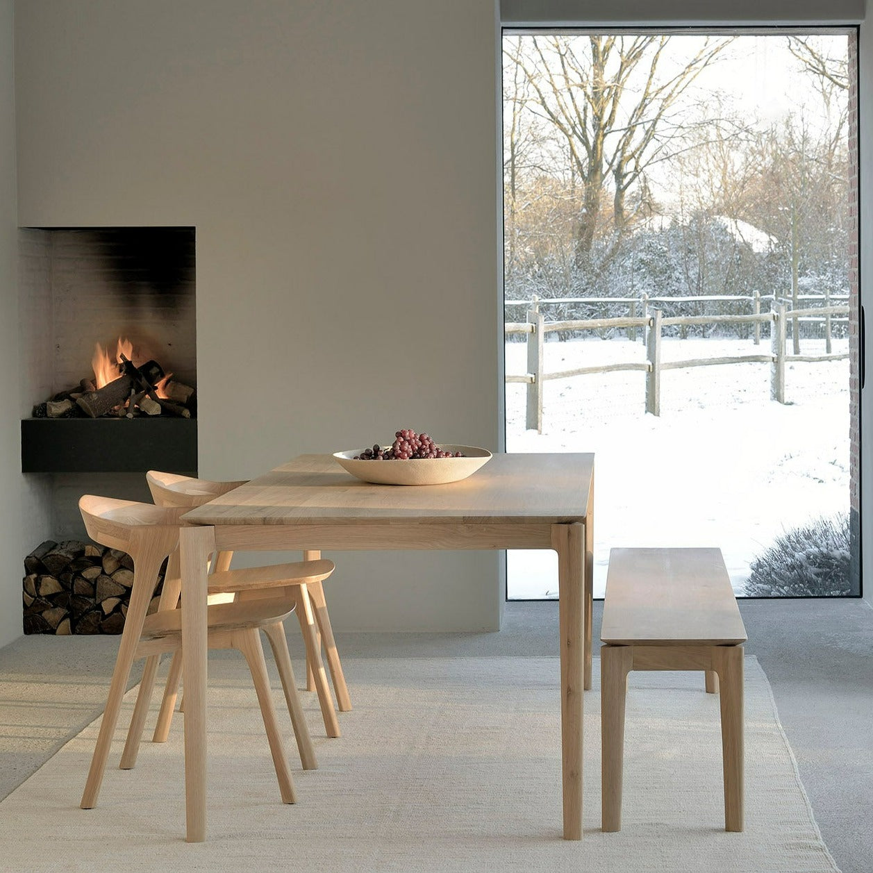 Bok Solid Oak Bench, 73"