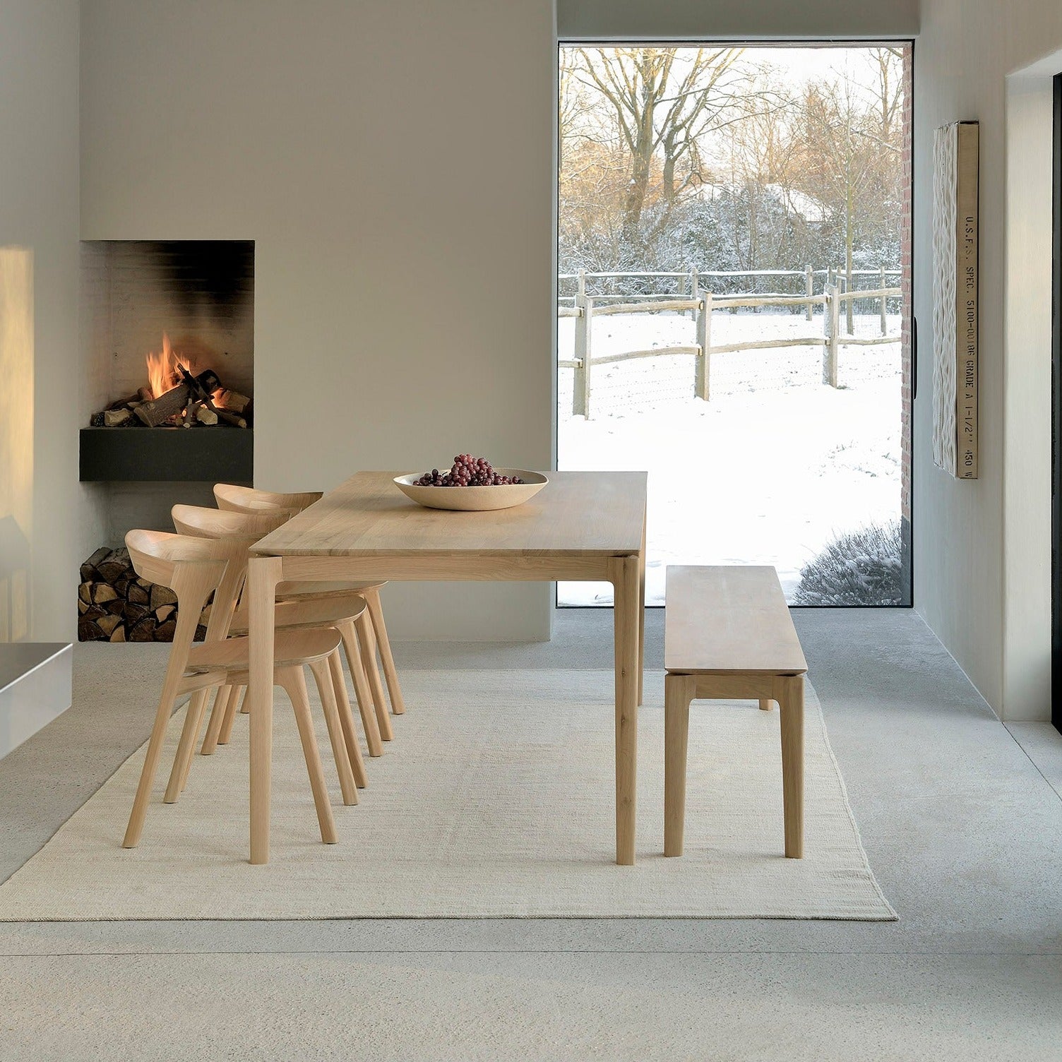 Bok Solid Oak Dining Table, 79"