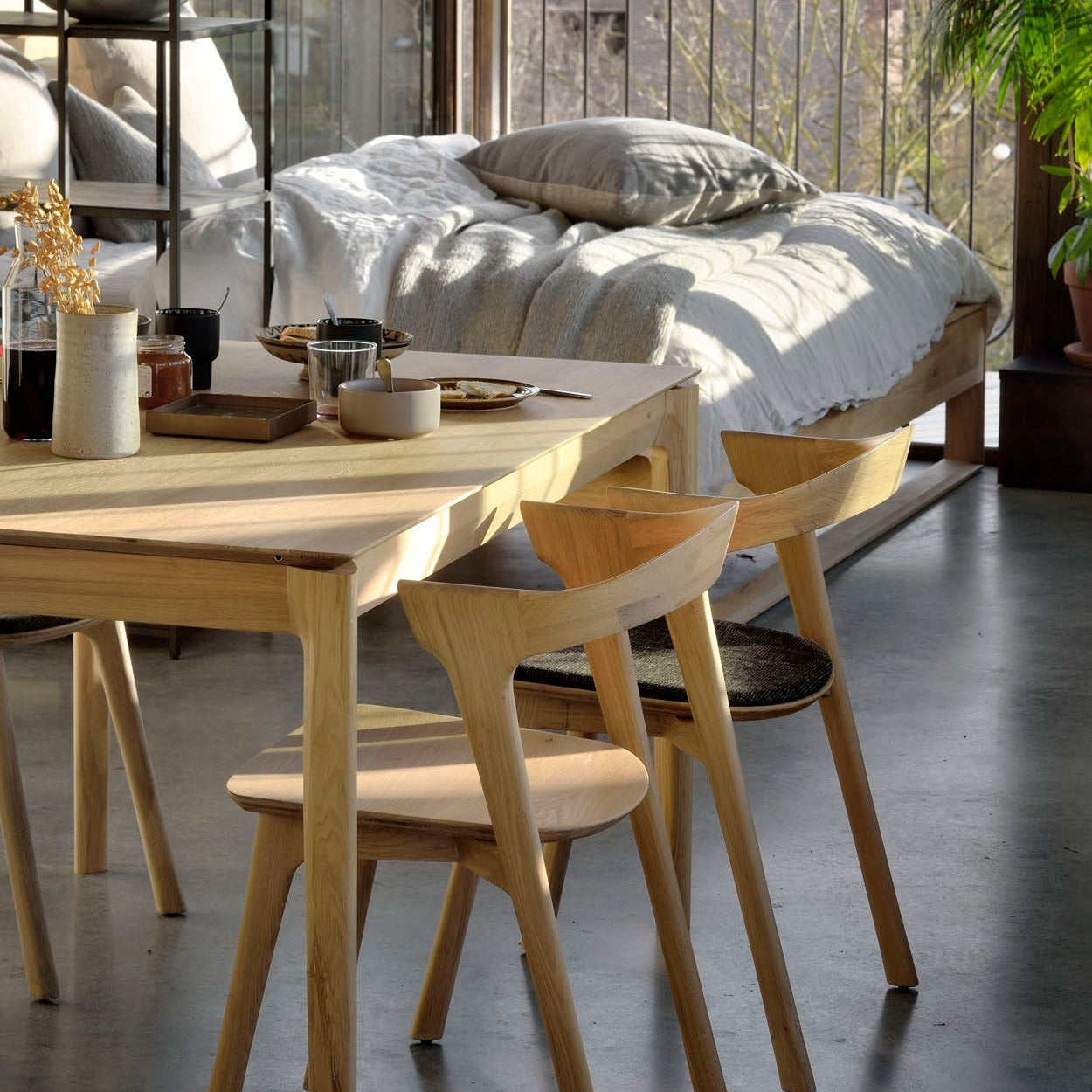 Bok Solid Oak Dining Table, 55"