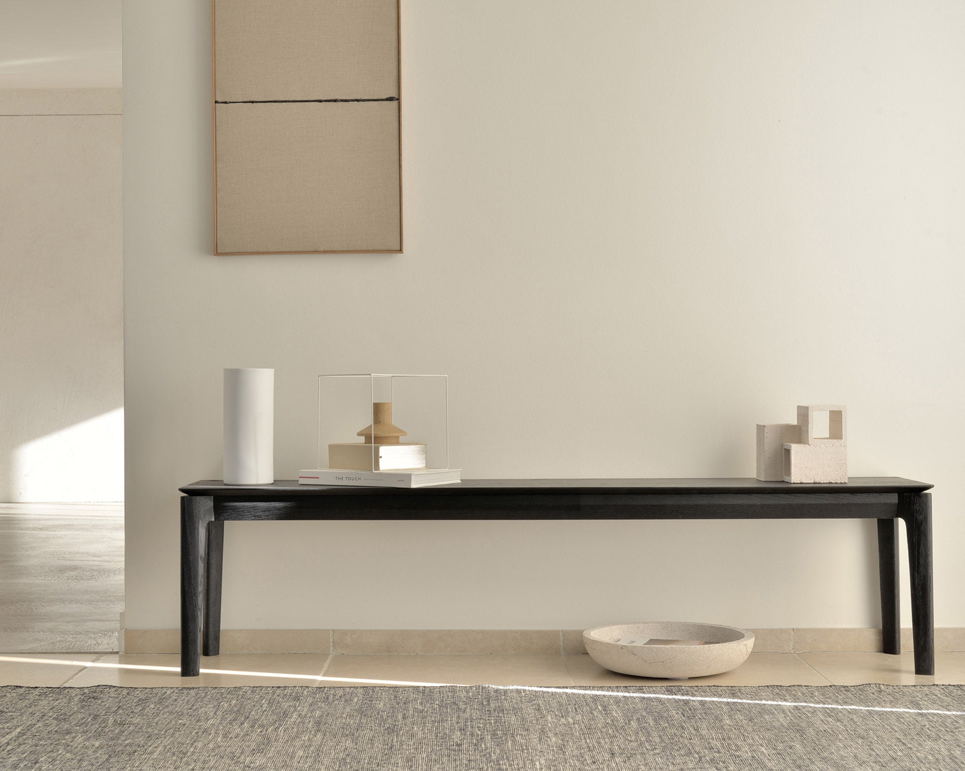 Bok Solid Black Oak Bench, 73"