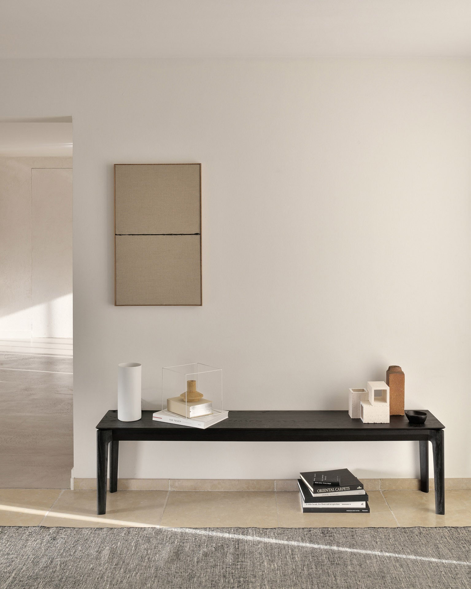 Bok Solid Black Oak Bench, 73"