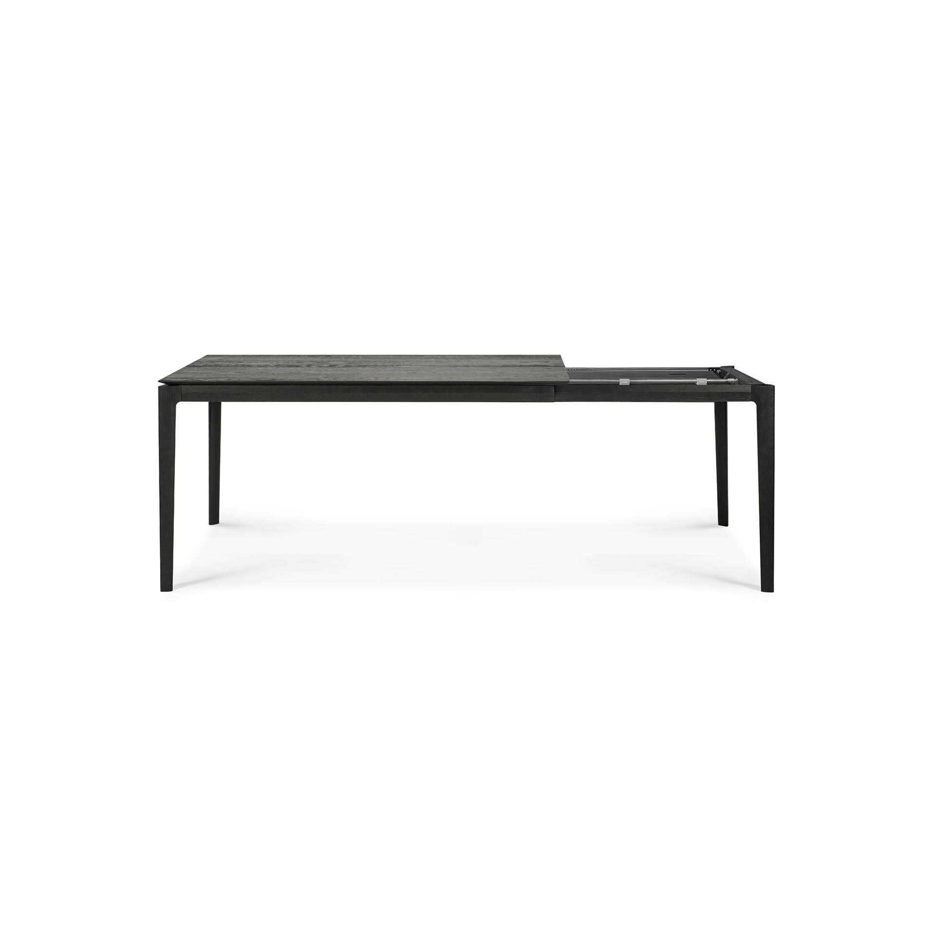 Bok Solid Black Oak Extendable Dining Table, 55.5"/ 87"