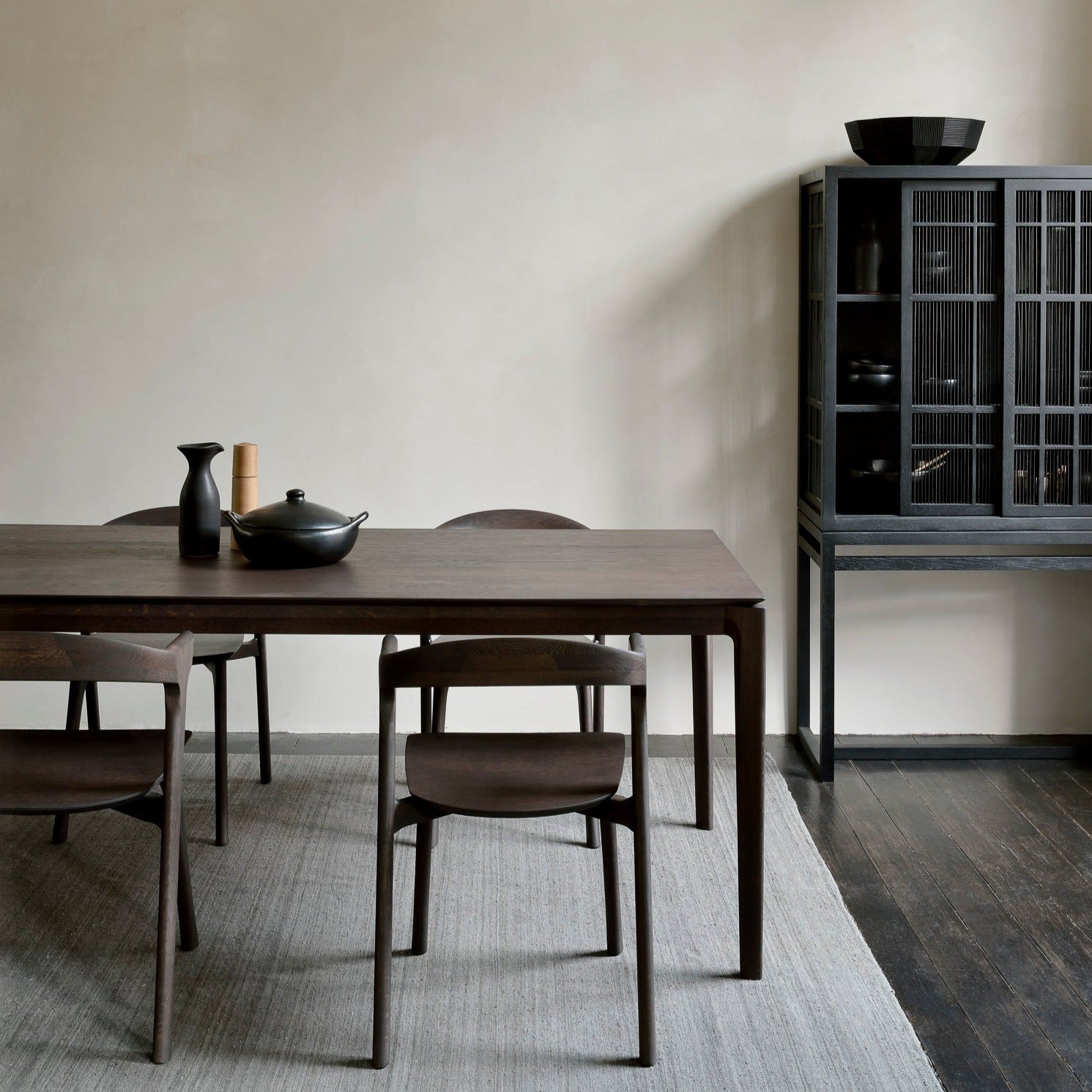 Bok Solid Brown Oak Dining Table, 87"