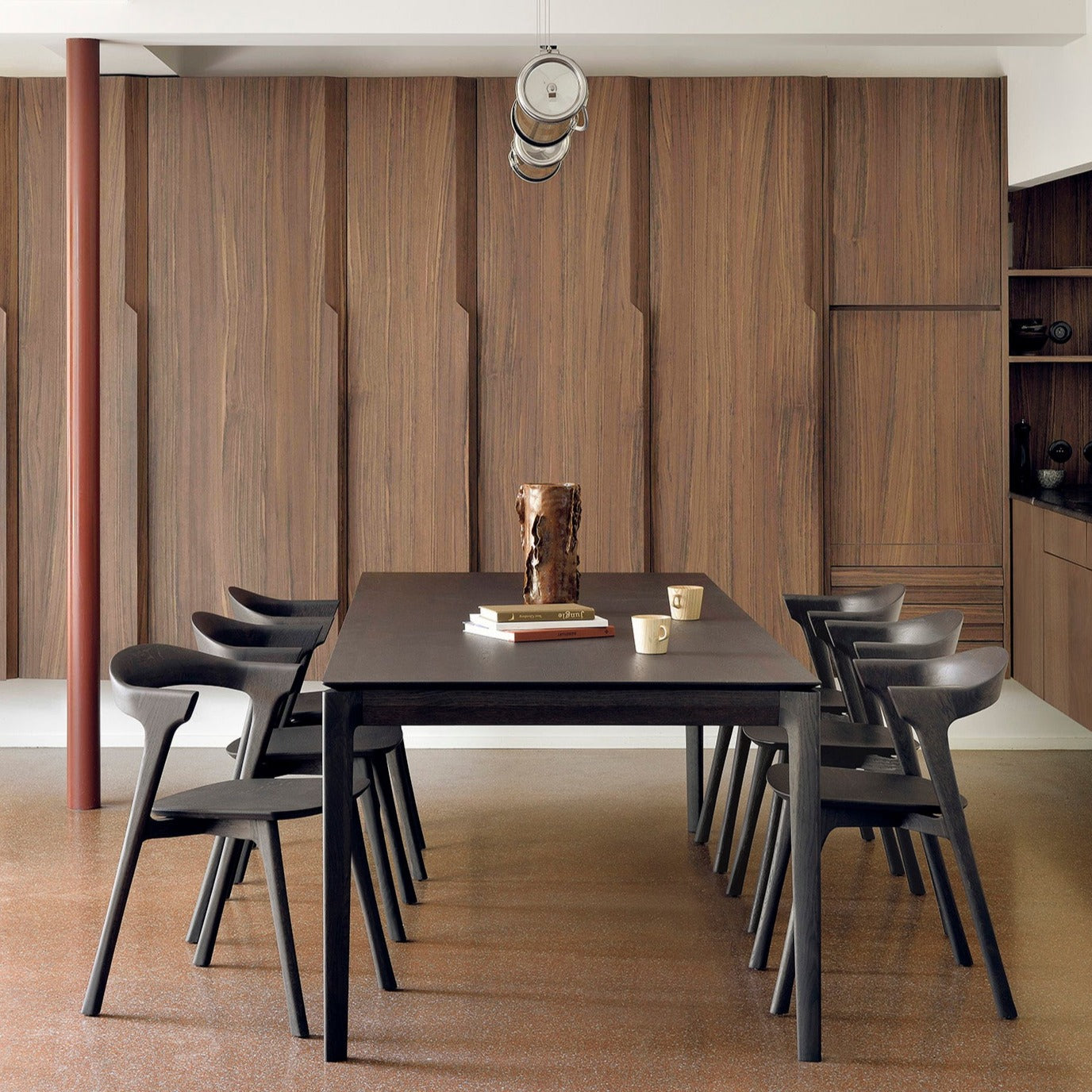 Bok Solid Brown Oak Dining Table, 87"