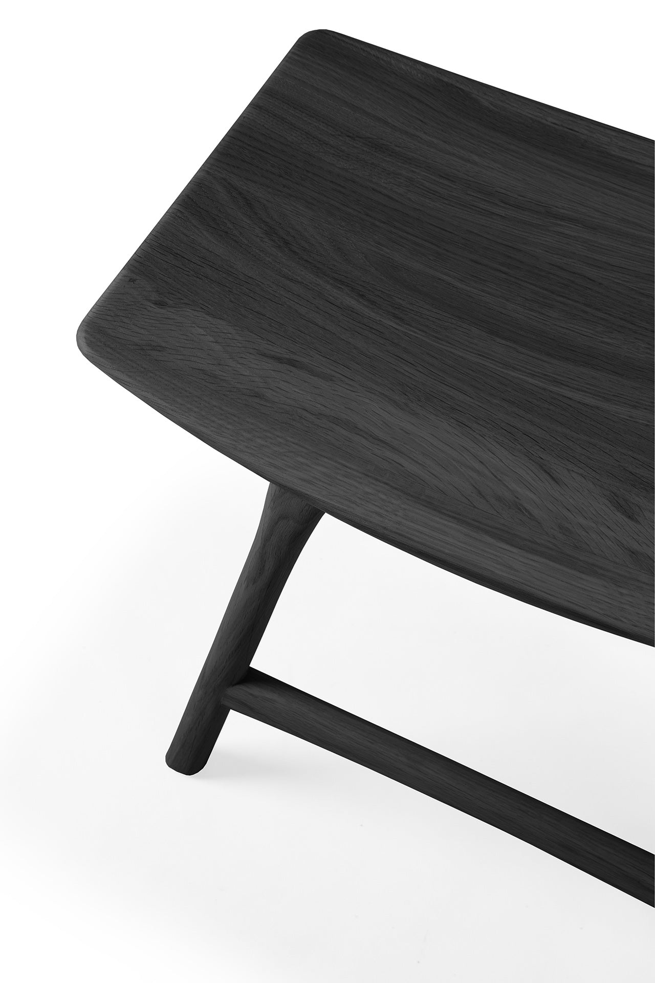 Osso Stool, Varnished Oak, Black