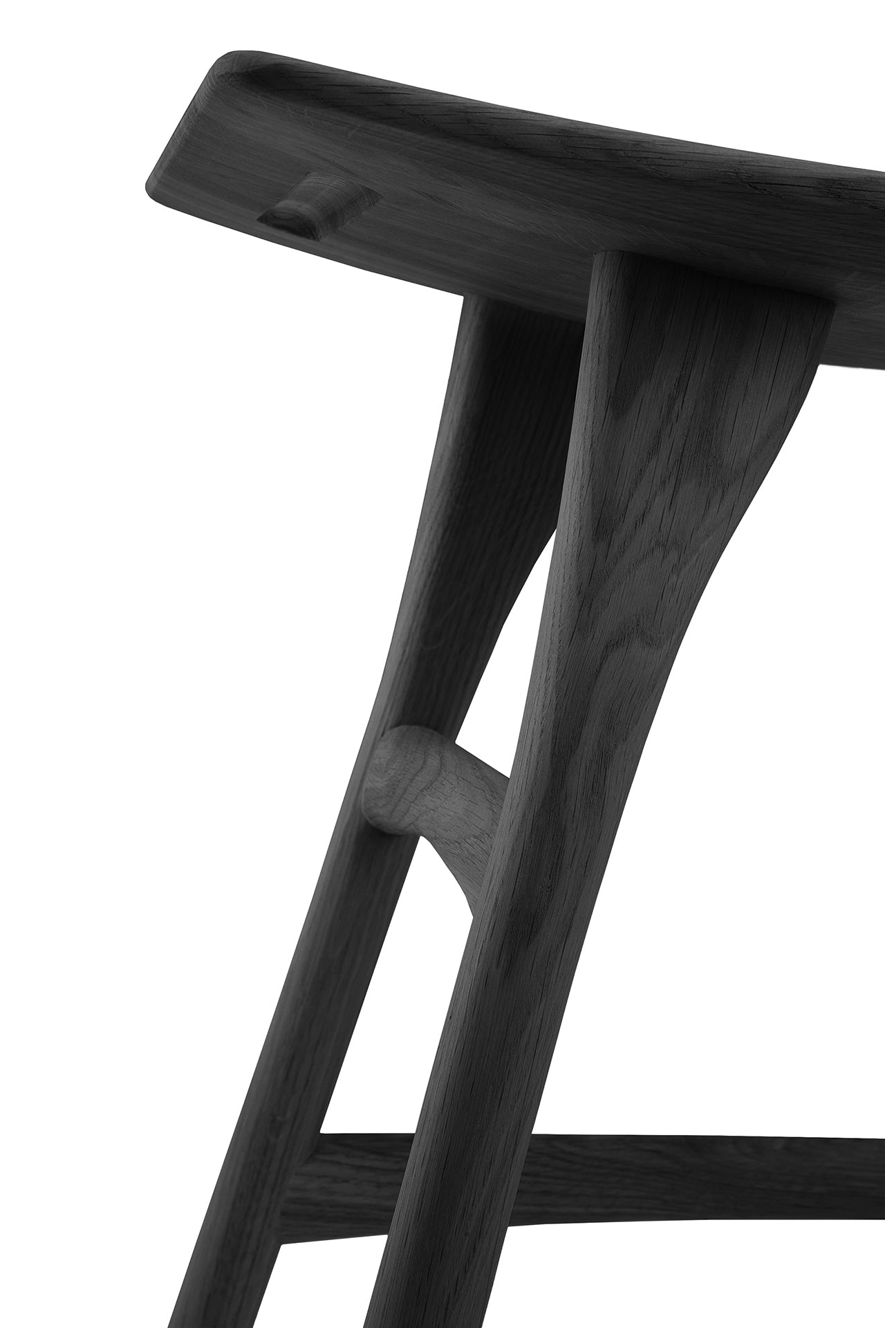 Osso Stool, Varnished Oak, Black