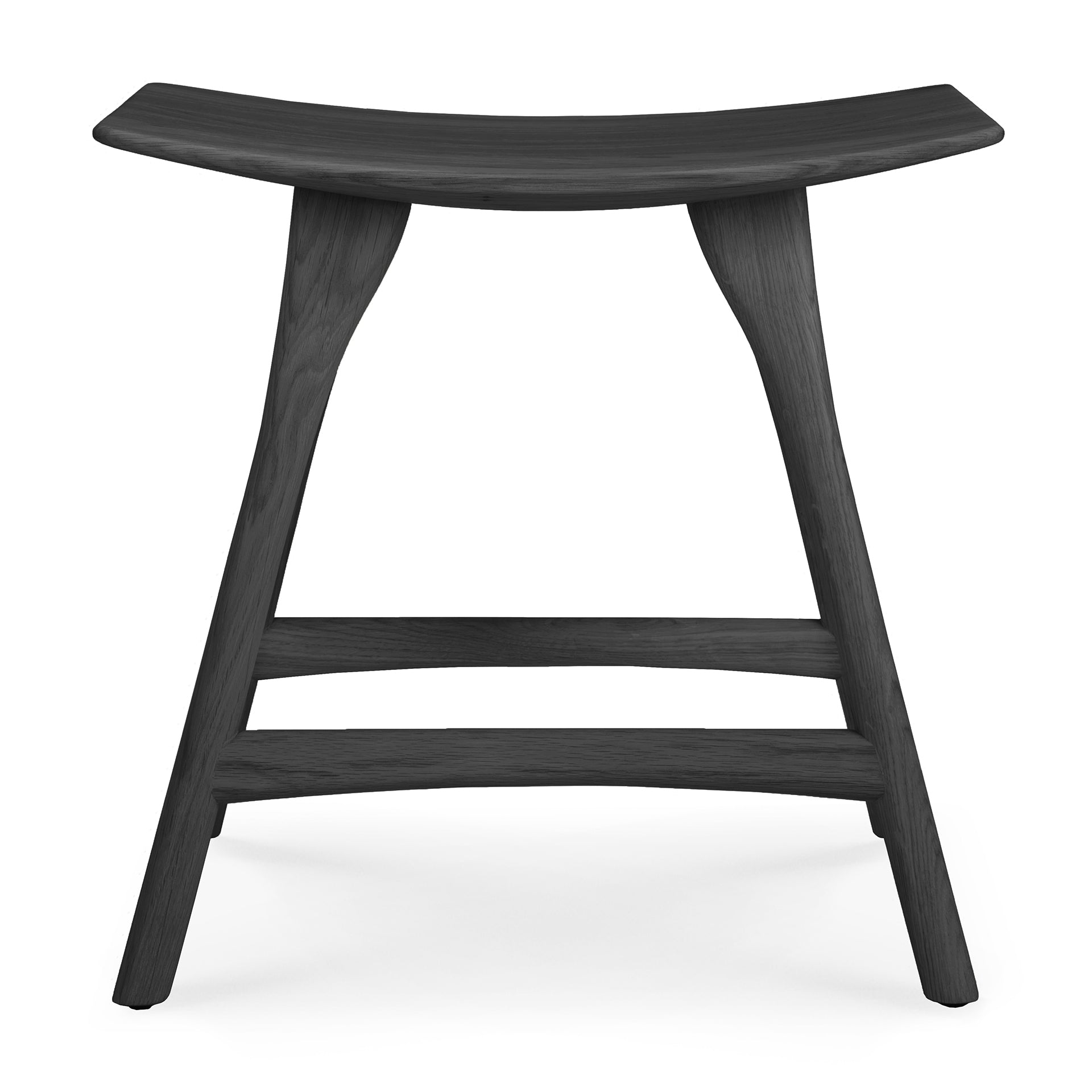 Osso Stool, Varnished Oak, Black