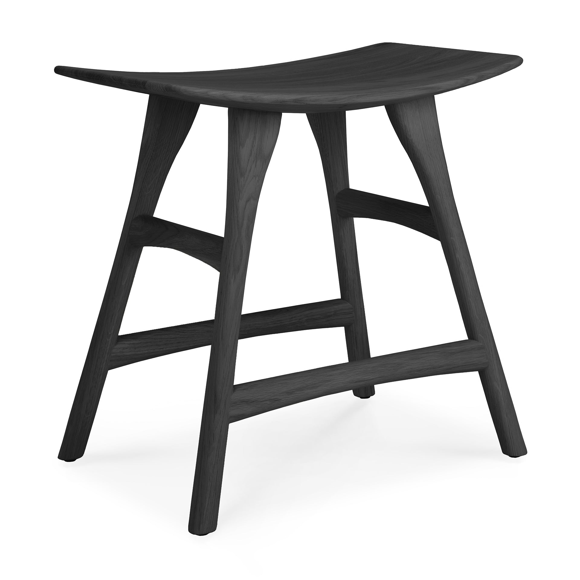 Osso Stool, Varnished Oak, Black