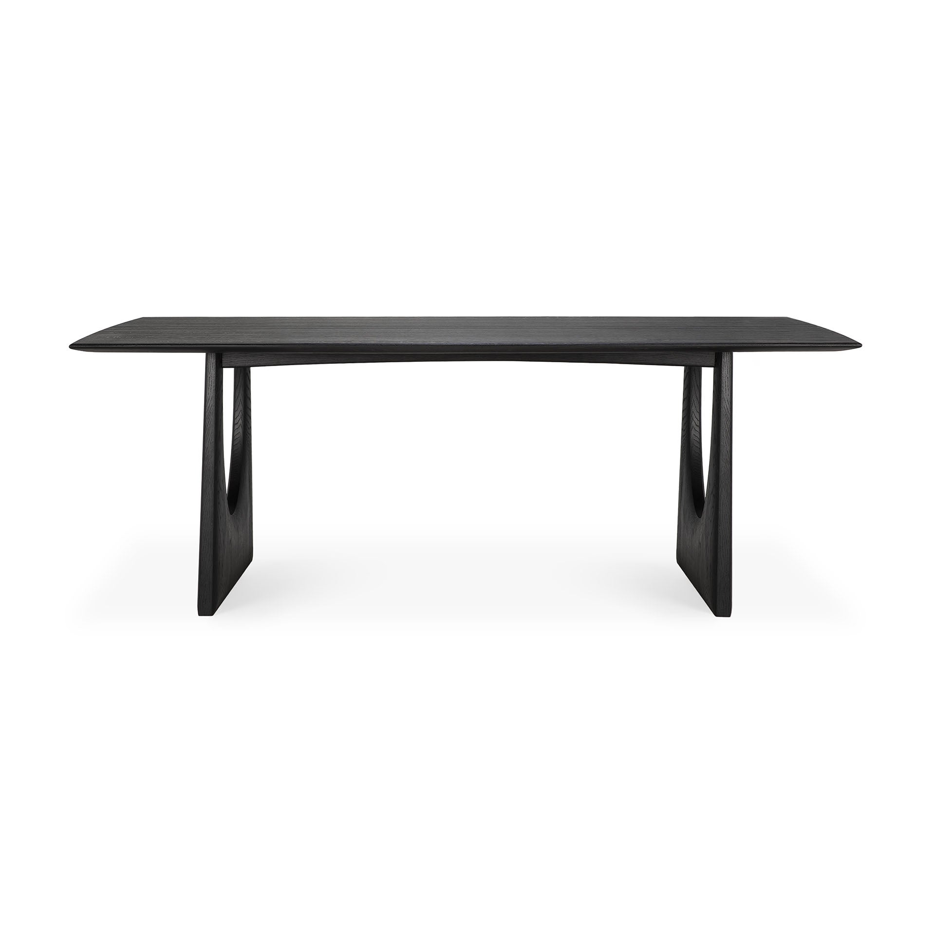 Geometric Black Oak Dining Table, 98"