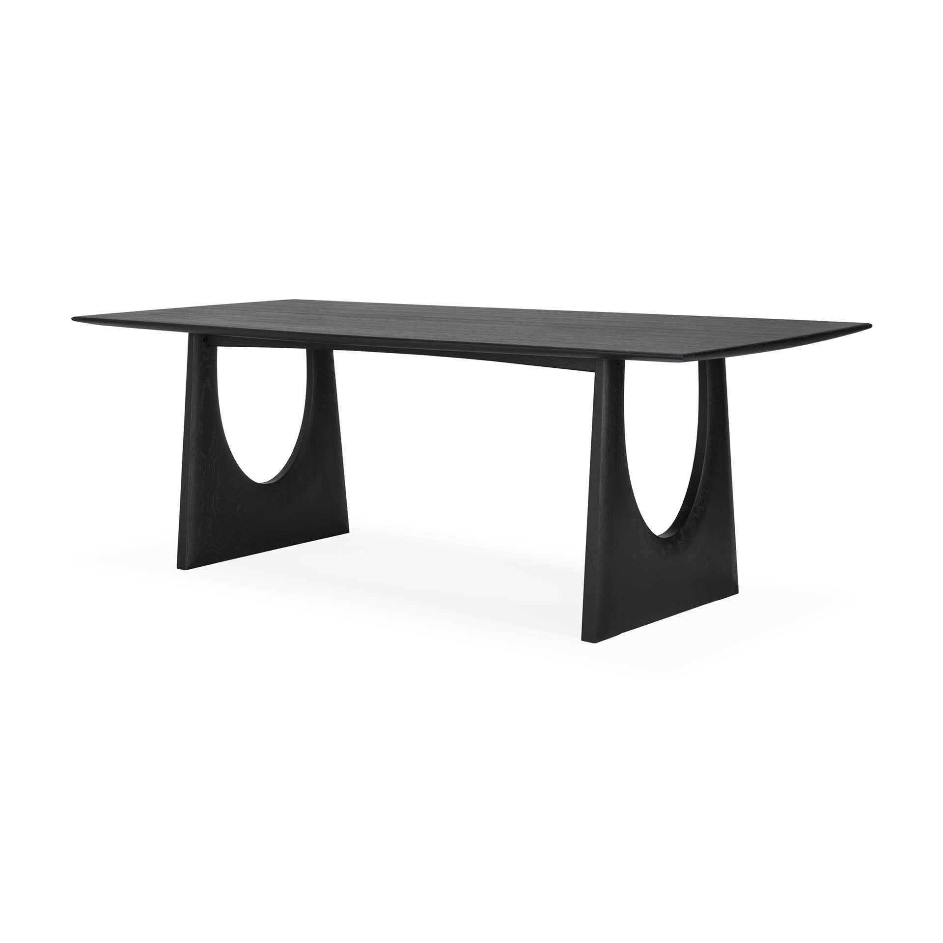 Geometric Black Oak Dining Table, 98"