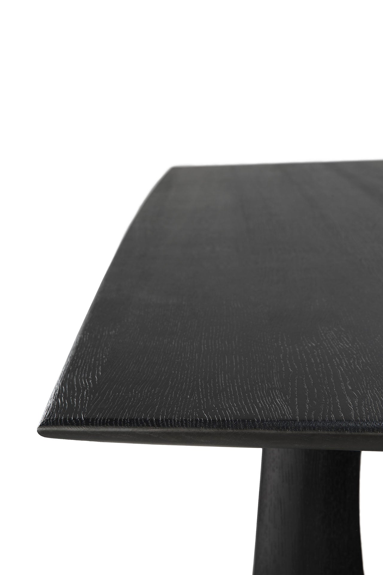 Geometric Black Oak Dining Table, 98"