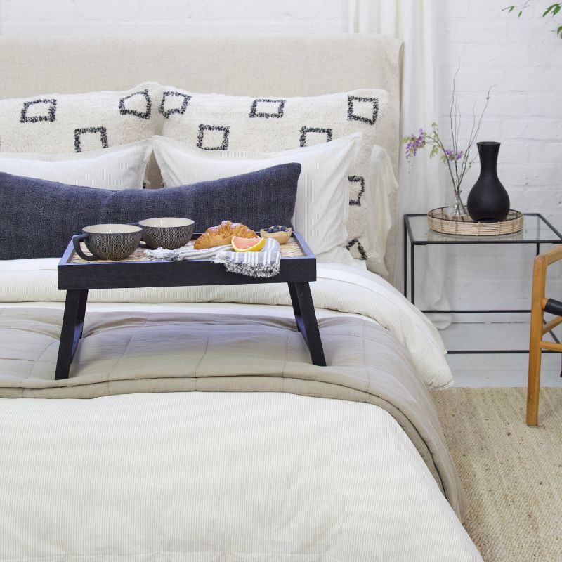 Bowie Big Pillow, Ivory & Grey