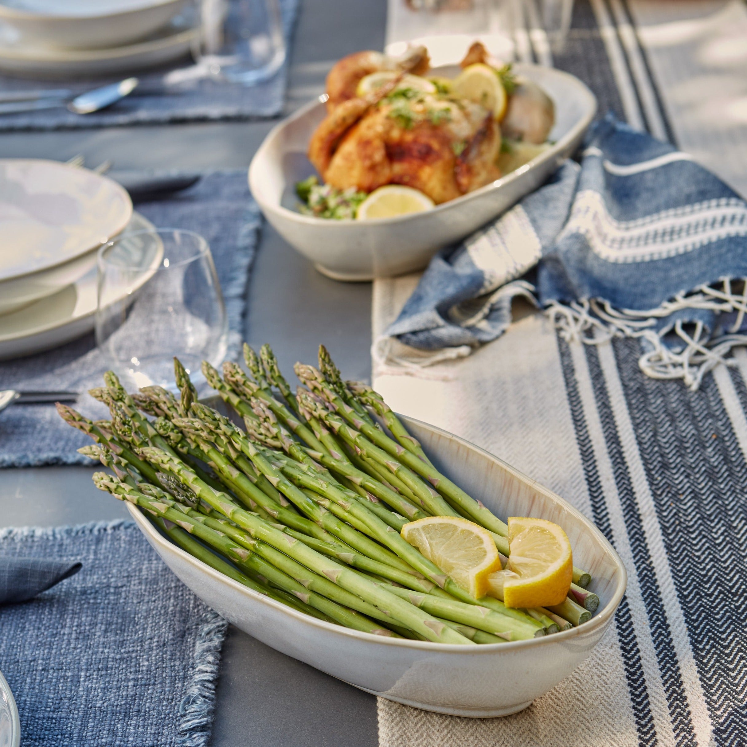 Eivissa Reactive Glaze Oval Baker, Small