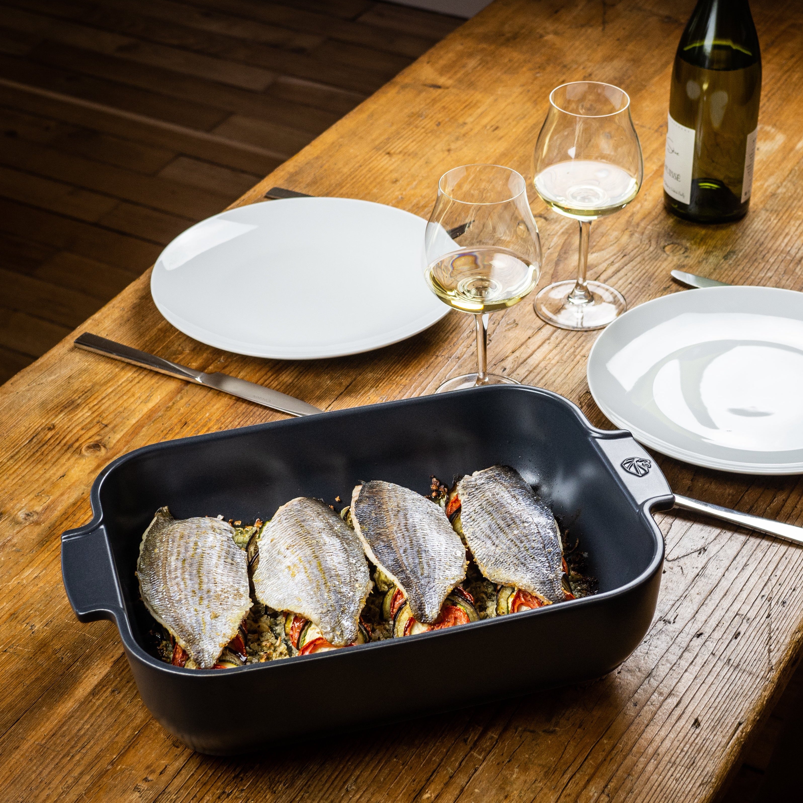 Peugeot Appolia Ceramic 16" Rectangular Baker, Slate