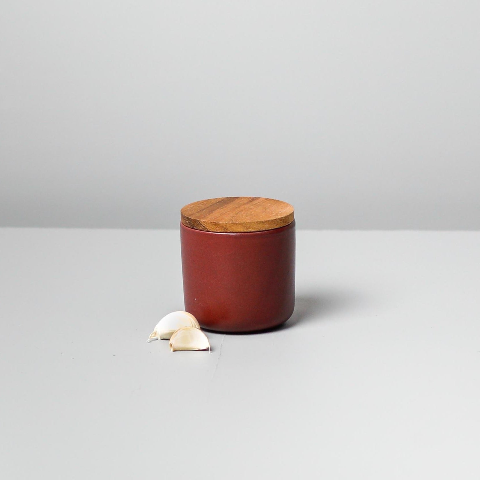 Brampton Stoneware Small Canister, Burgundy