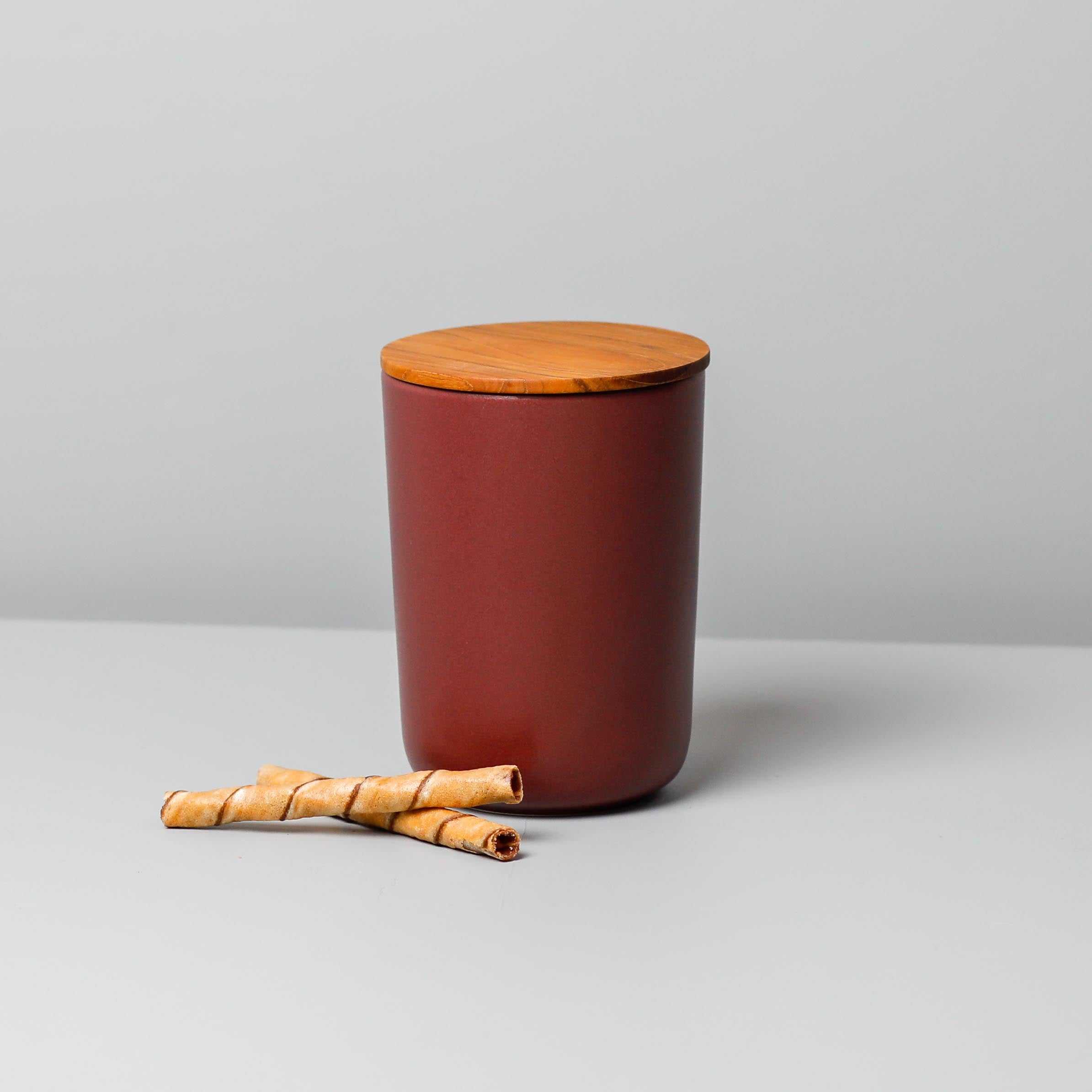 Brampton Stoneware Extra Large Canister, Burgundy