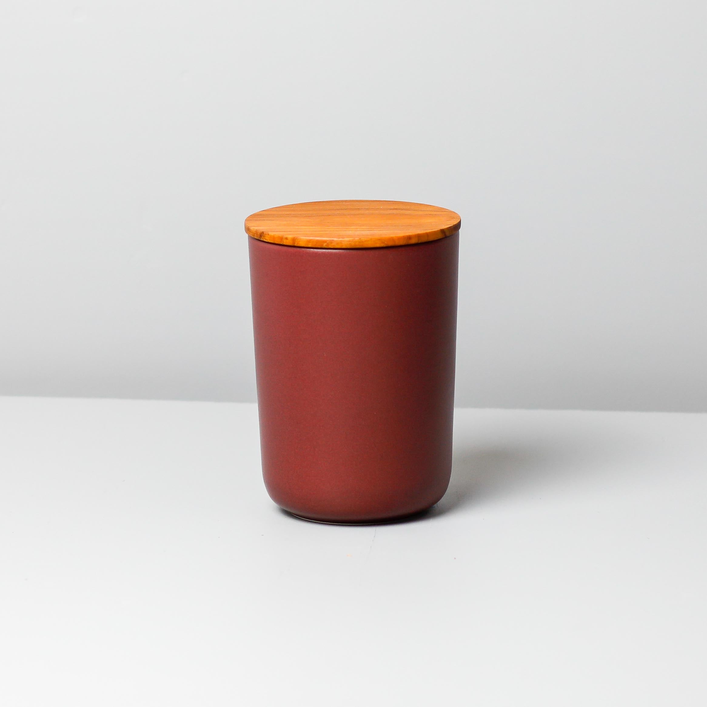 Brampton Stoneware Extra Large Canister, Burgundy