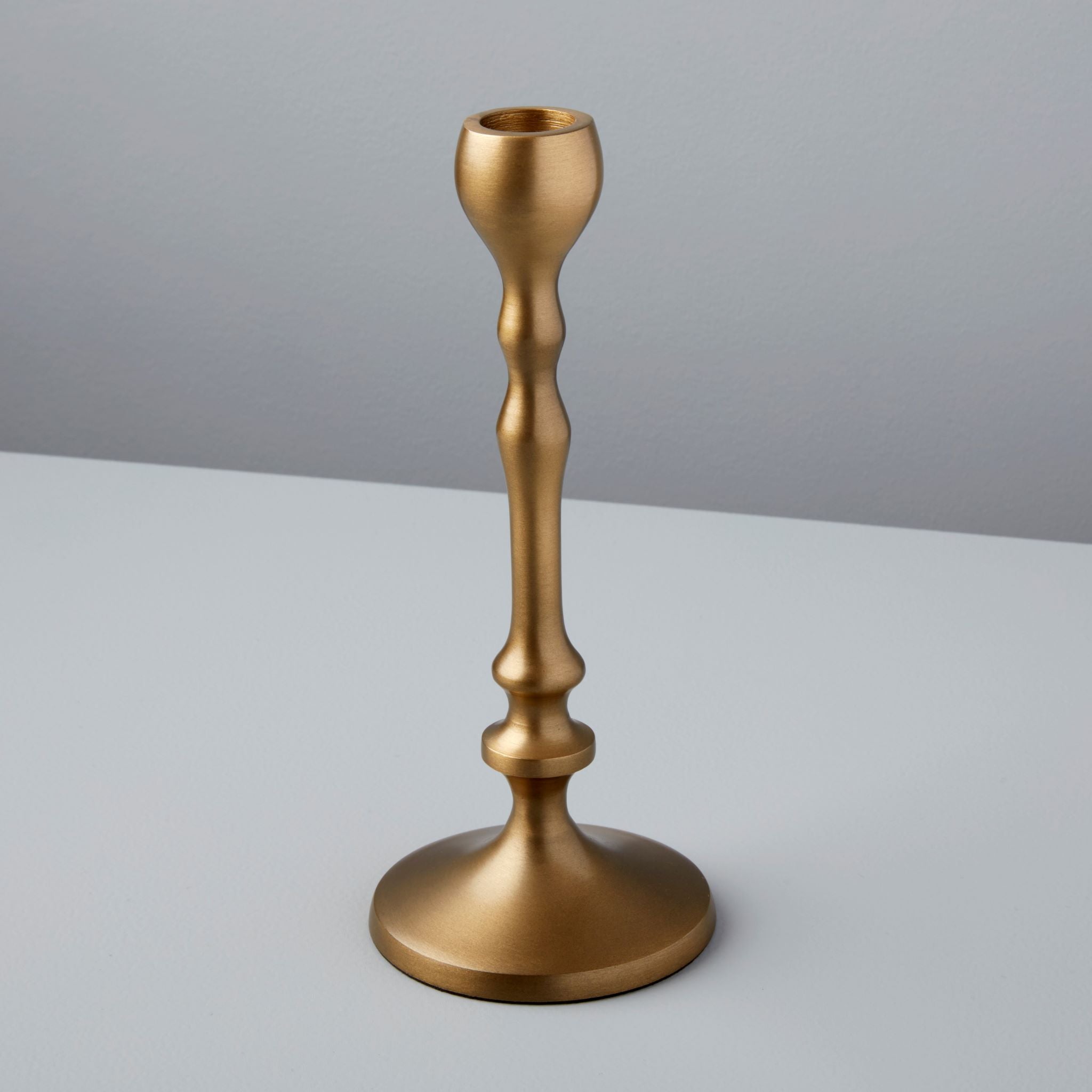 Belsana Aged Bronze Candlestick, Short