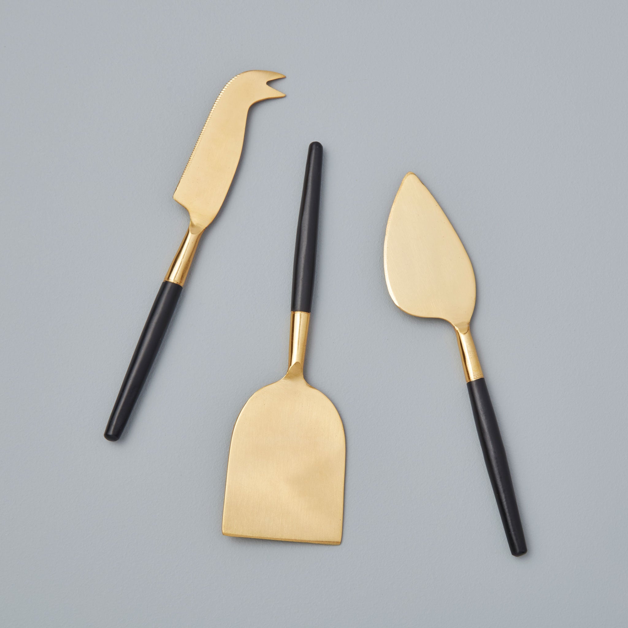 Black & Gold Cheese Knife Set of 3