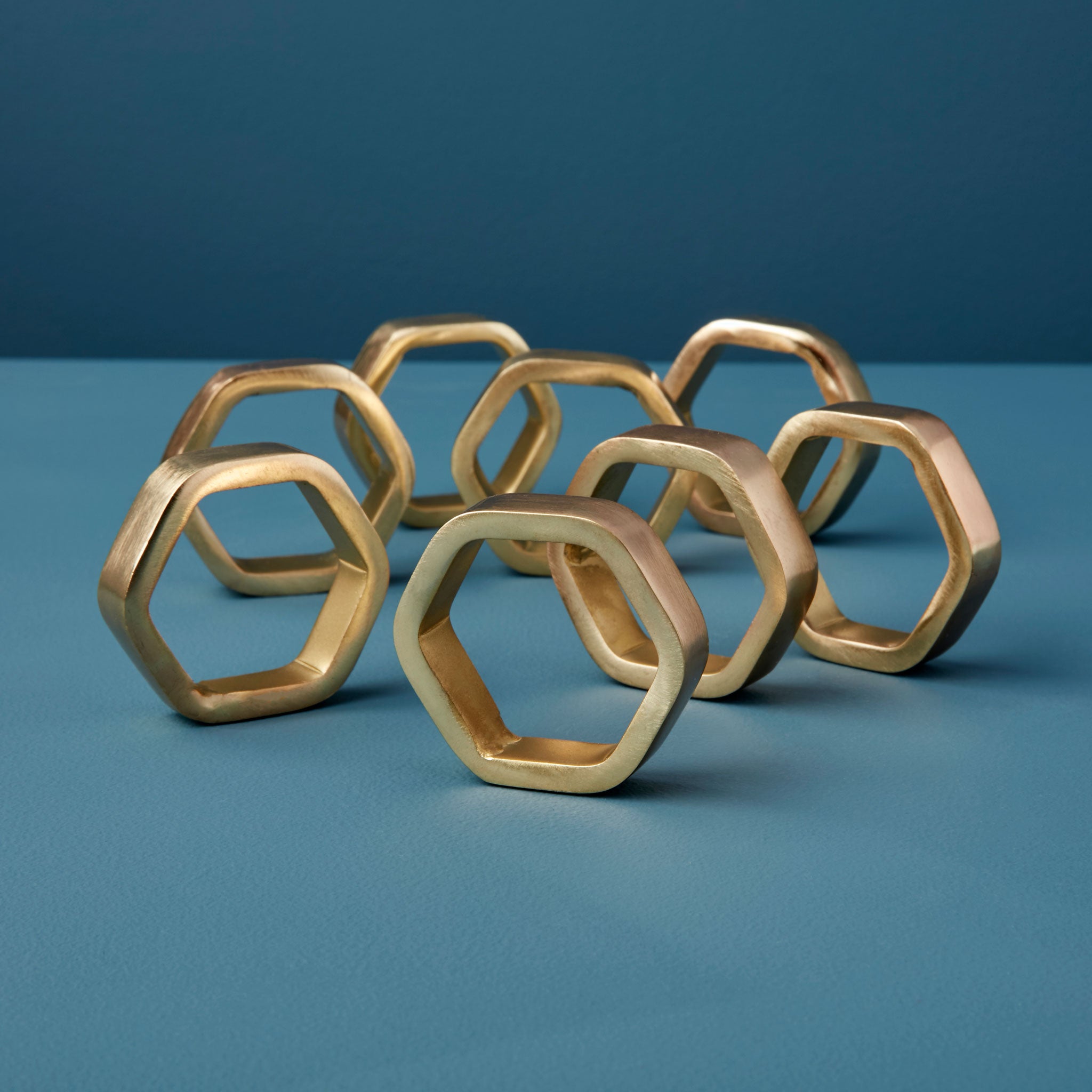 Luxe Hexagon Napkin Ring, Set of 8