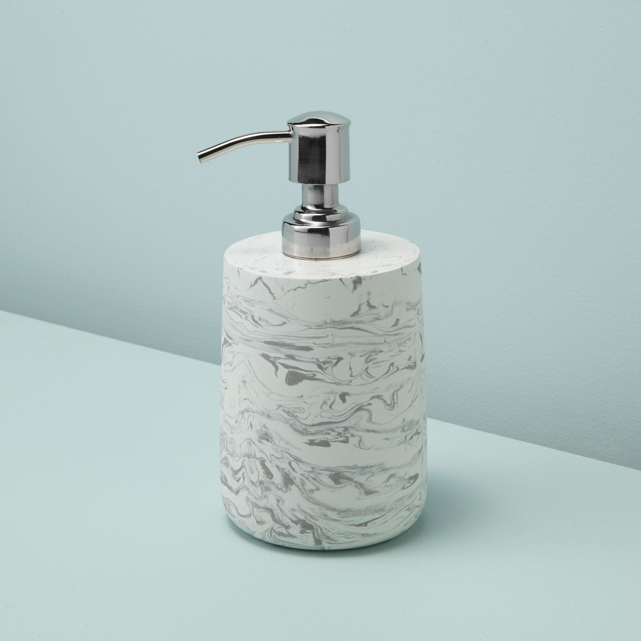 Marbled Cement Soap Dispenser, Gray