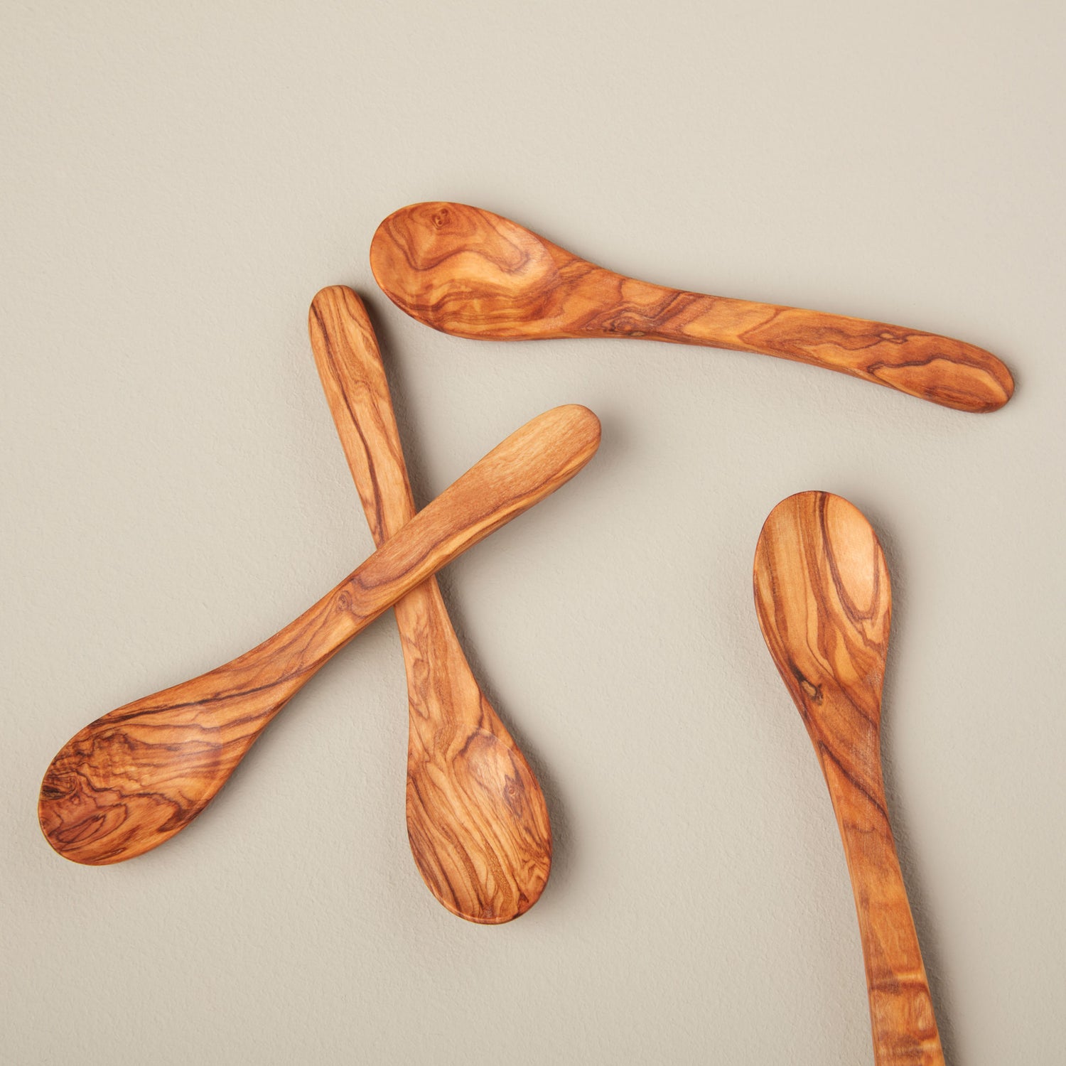 Olive Wood Spoons, Small Set of 4