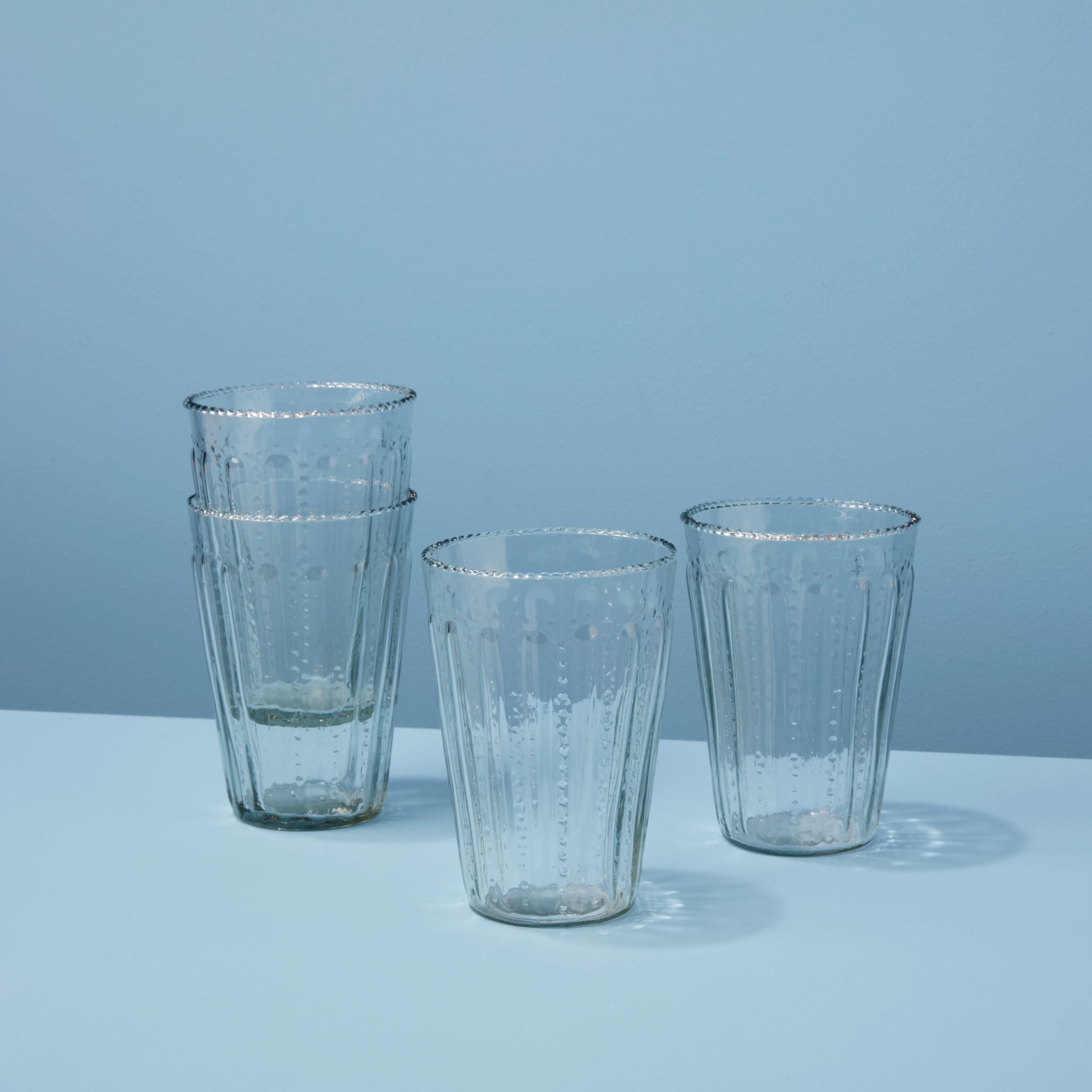 Ruffle Glass Tumbler, Set of 4