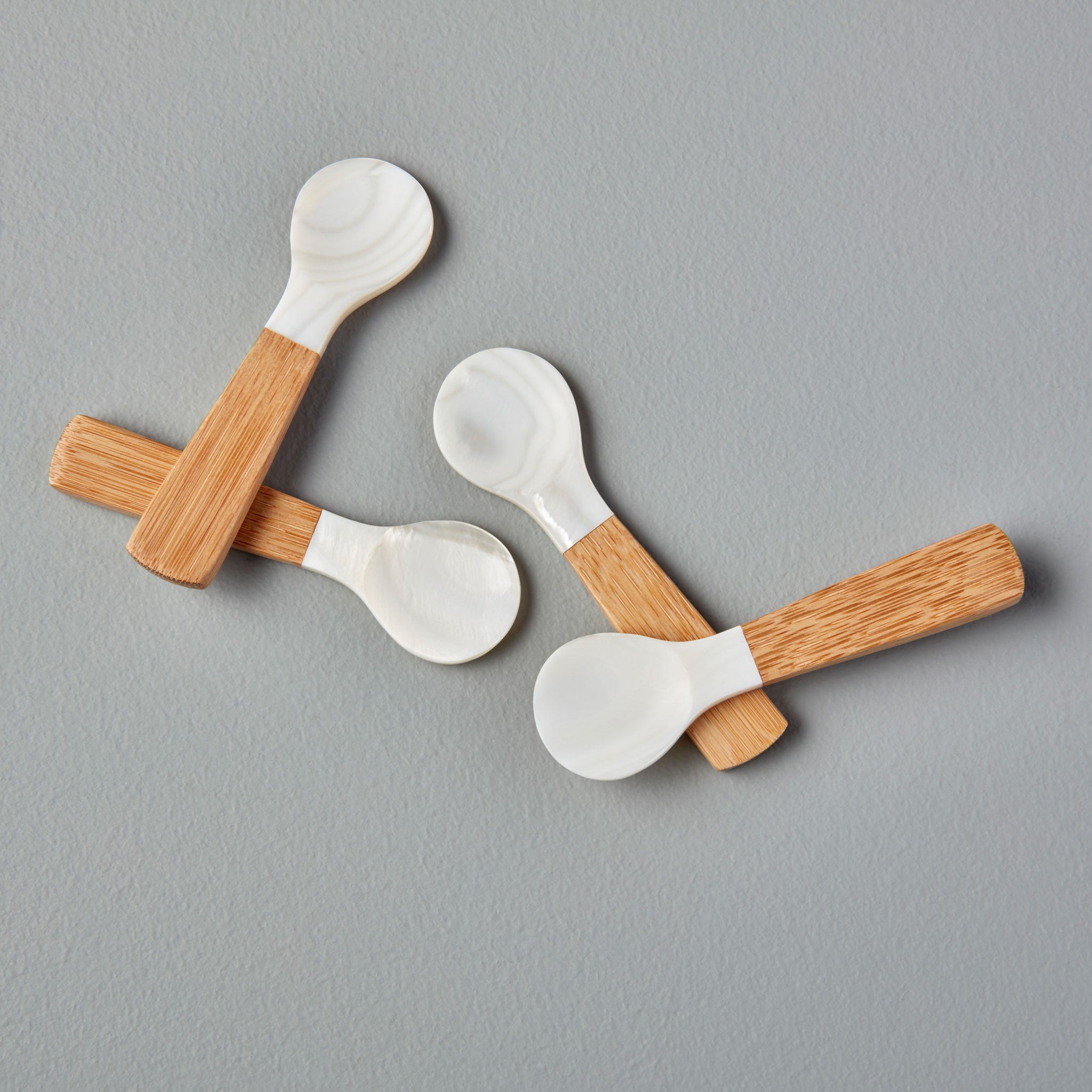 Seashell & Bamboo Spoons Small, Set of 4