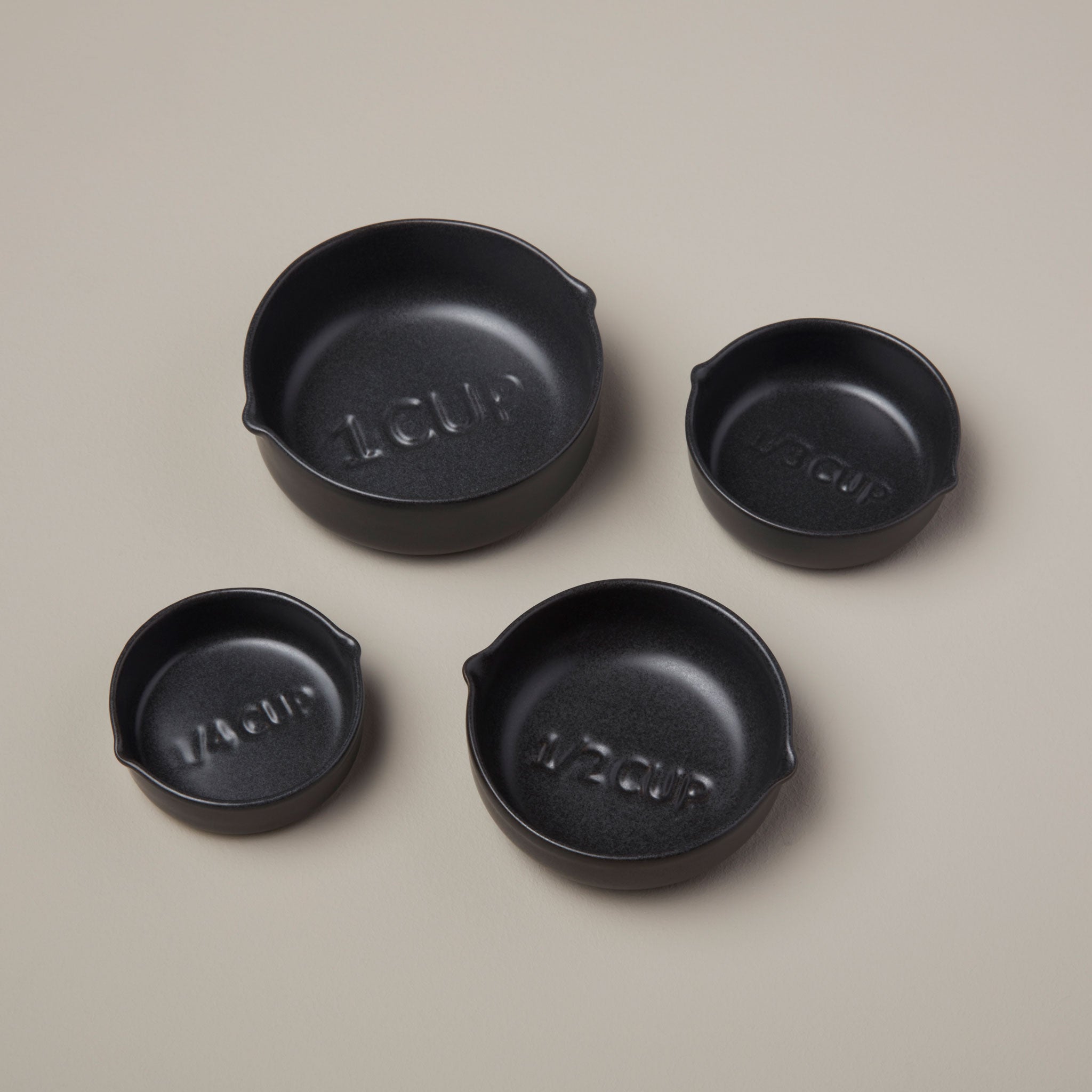 Brampton Stoneware Measuring Cups, Black