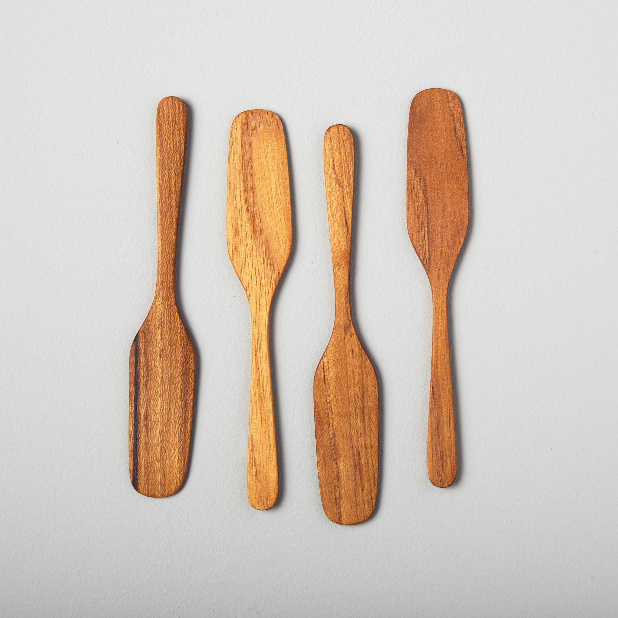 Teak Oar Shaped Spreaders, Set of 4