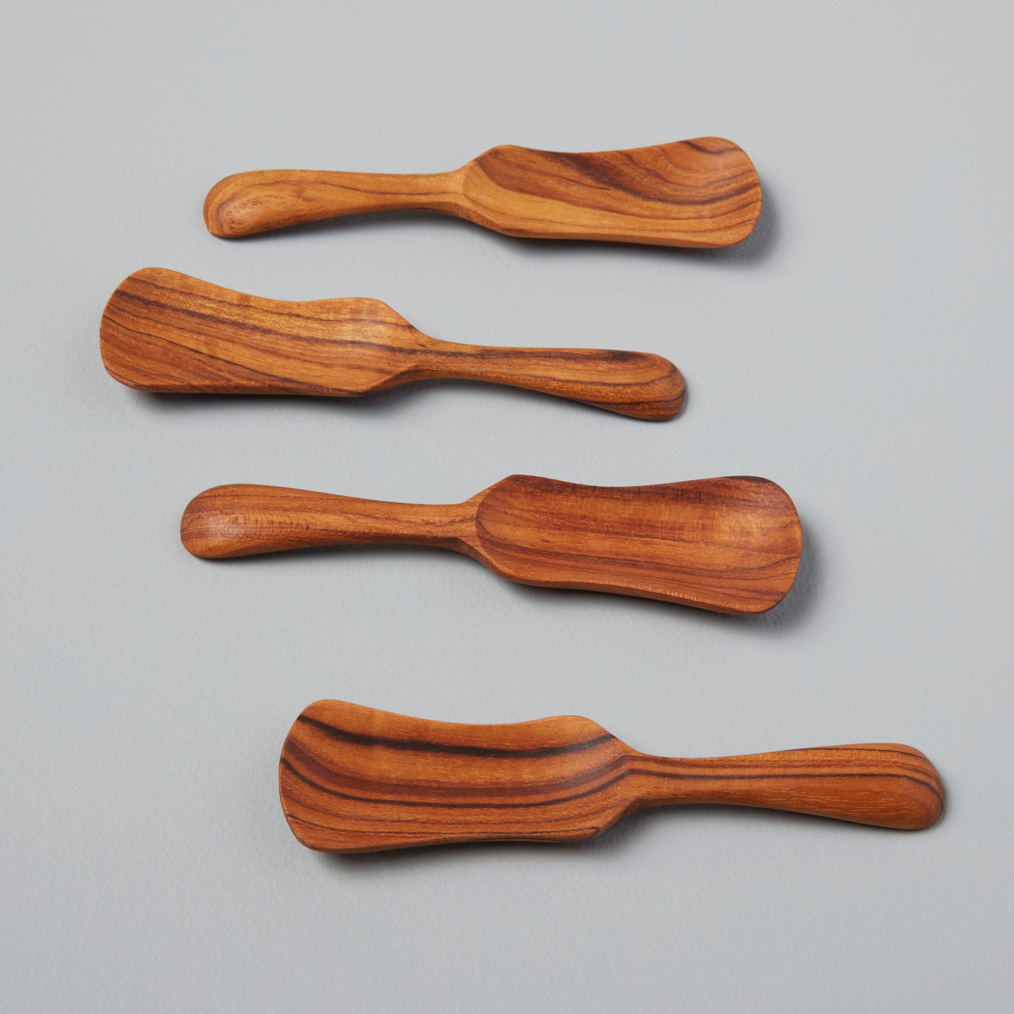 Teak Paddle Scoops, Set of 4