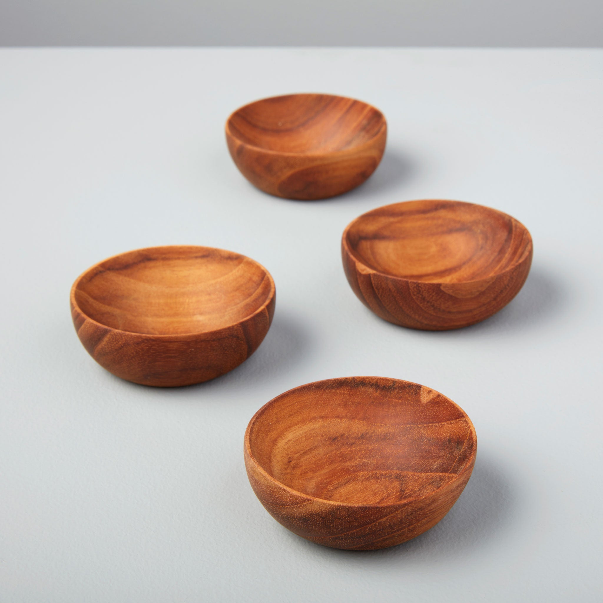 Teak Pinch Bowls, Set of 4