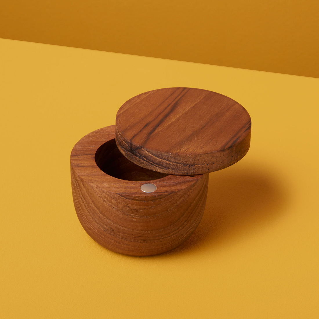 Teak Small Spice Cellar with Pivoting Lid