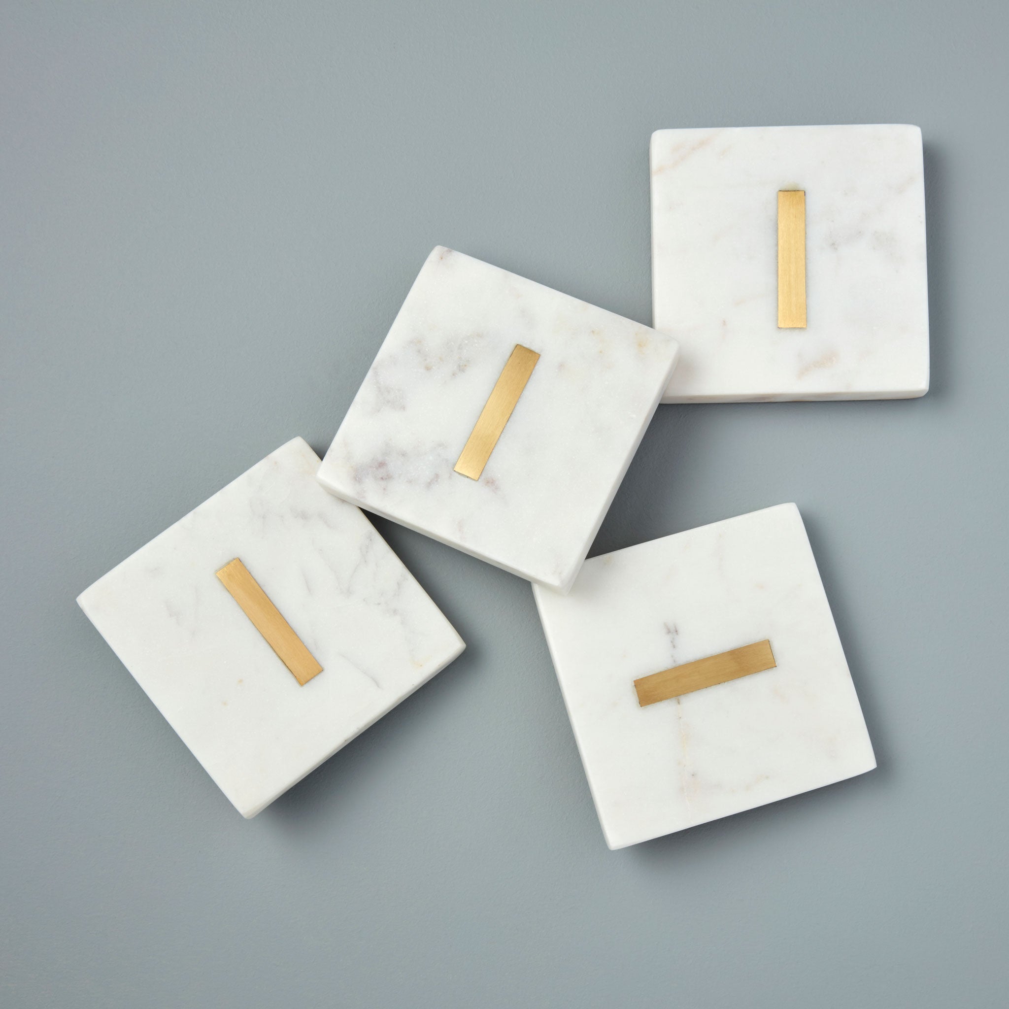 Verona Marble Monogram Coasters Set of 4 - Letter I