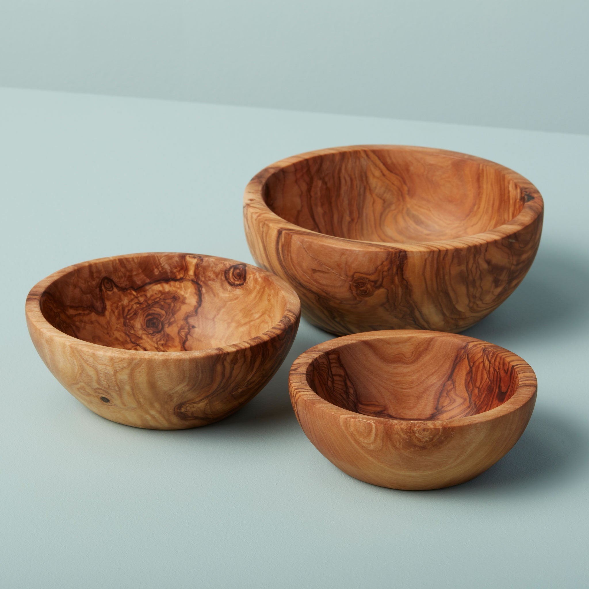 Olive Wood Nesting Bowls, Set of 3