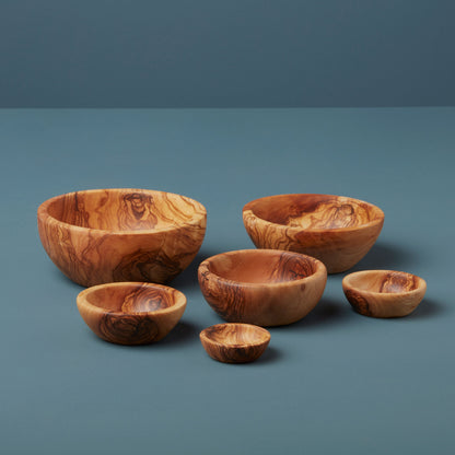 Olive Wood Nesting Bowls, Set of 6