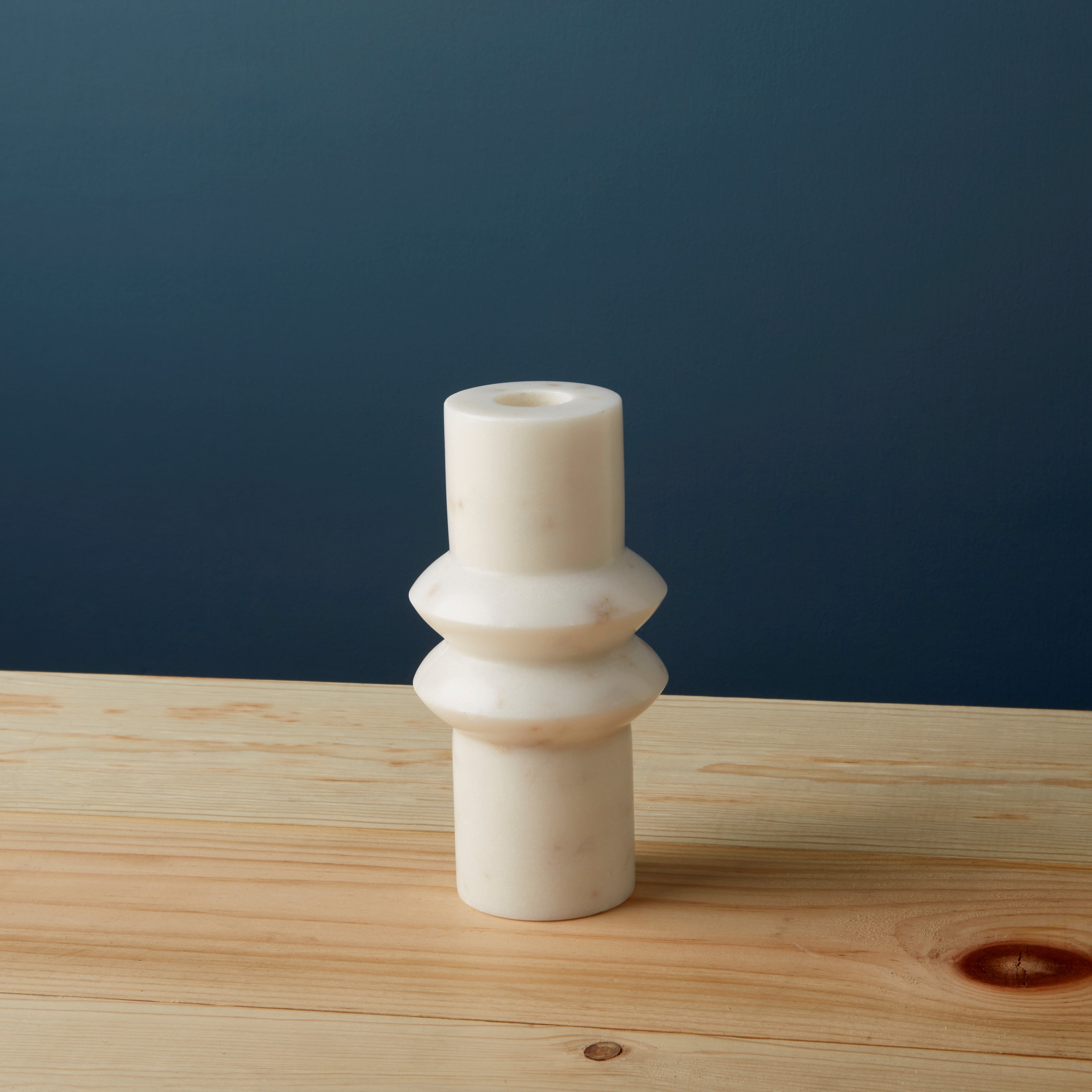 Aruna Marble Candlestick Holder, Short