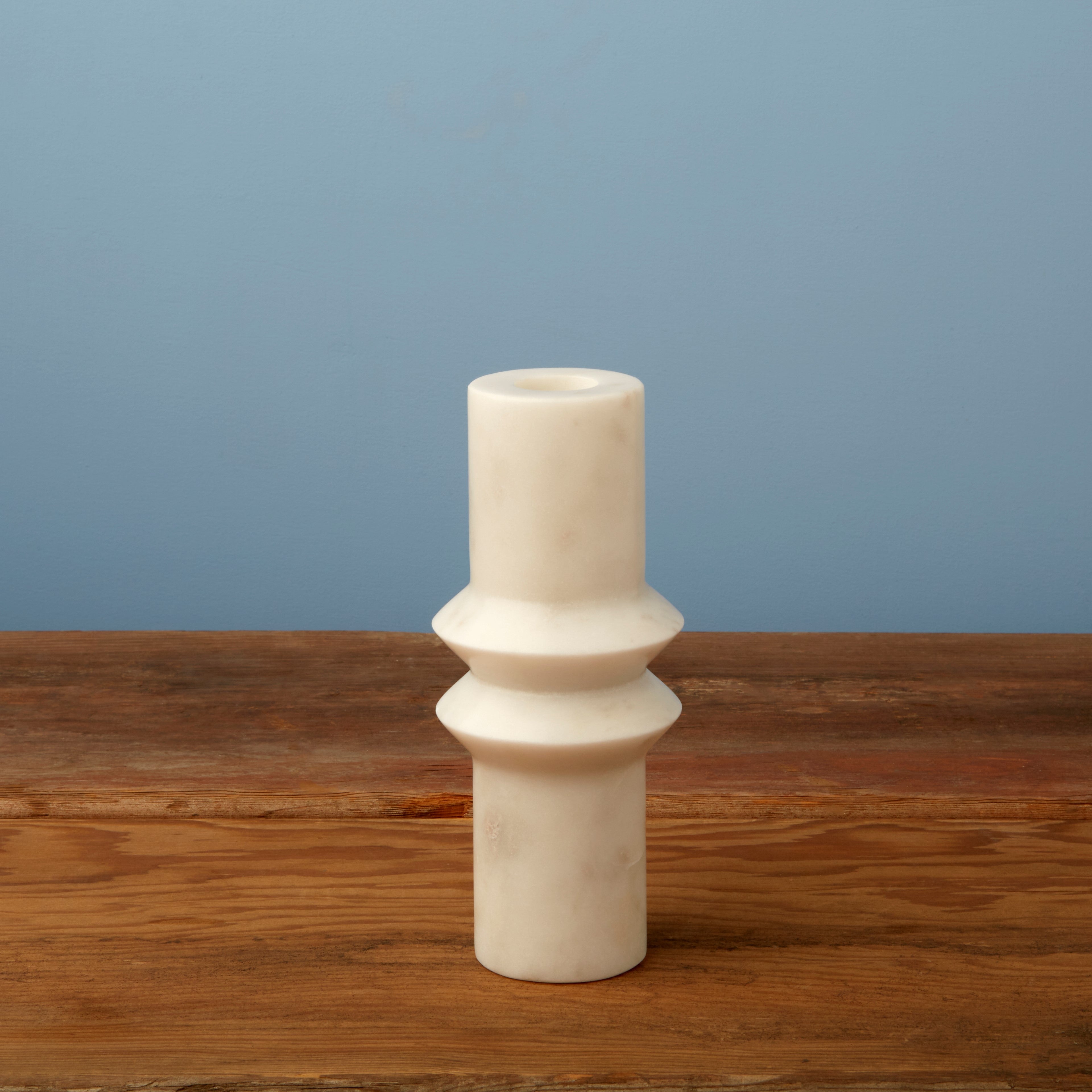 Aruna Marble Candlestick Holder, Medium