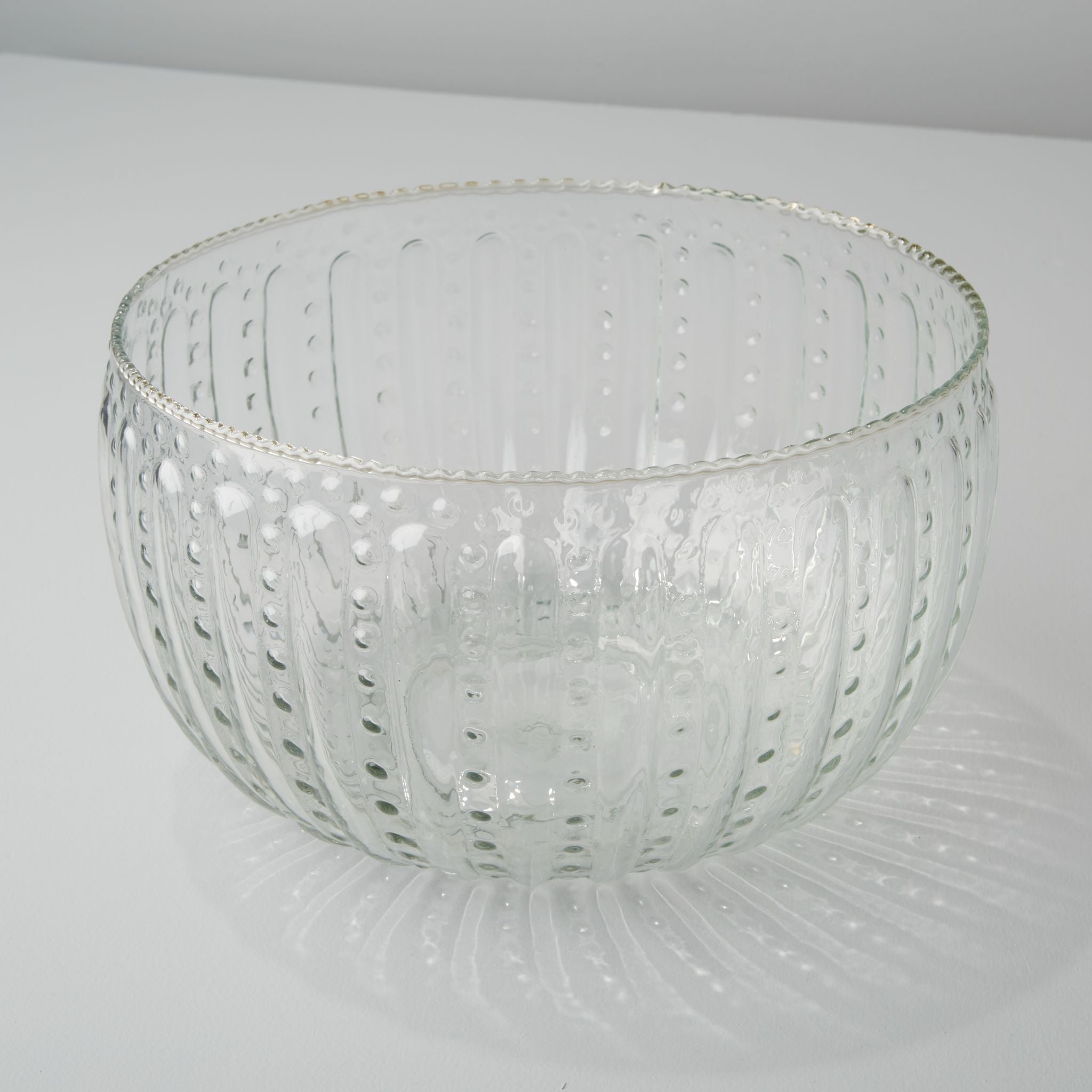Ruffle Glass Lines Large Bowl