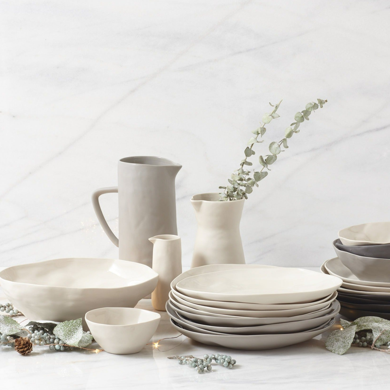 Tam Stoneware Carafe, Pearl